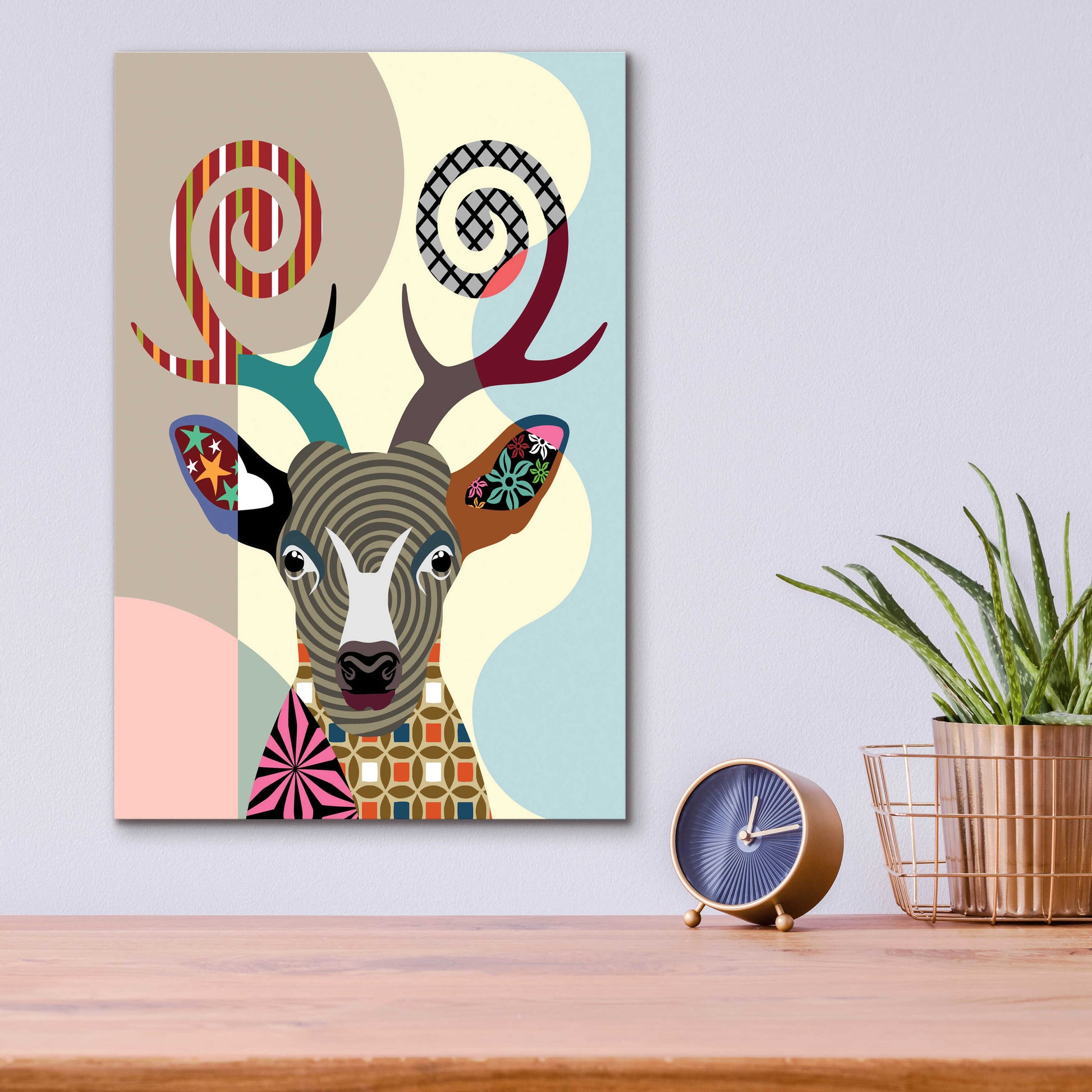 Epic Art 'Spectrum Deer' by Lanre Adefioyue, Acrylic Glass Wall Art,12x16