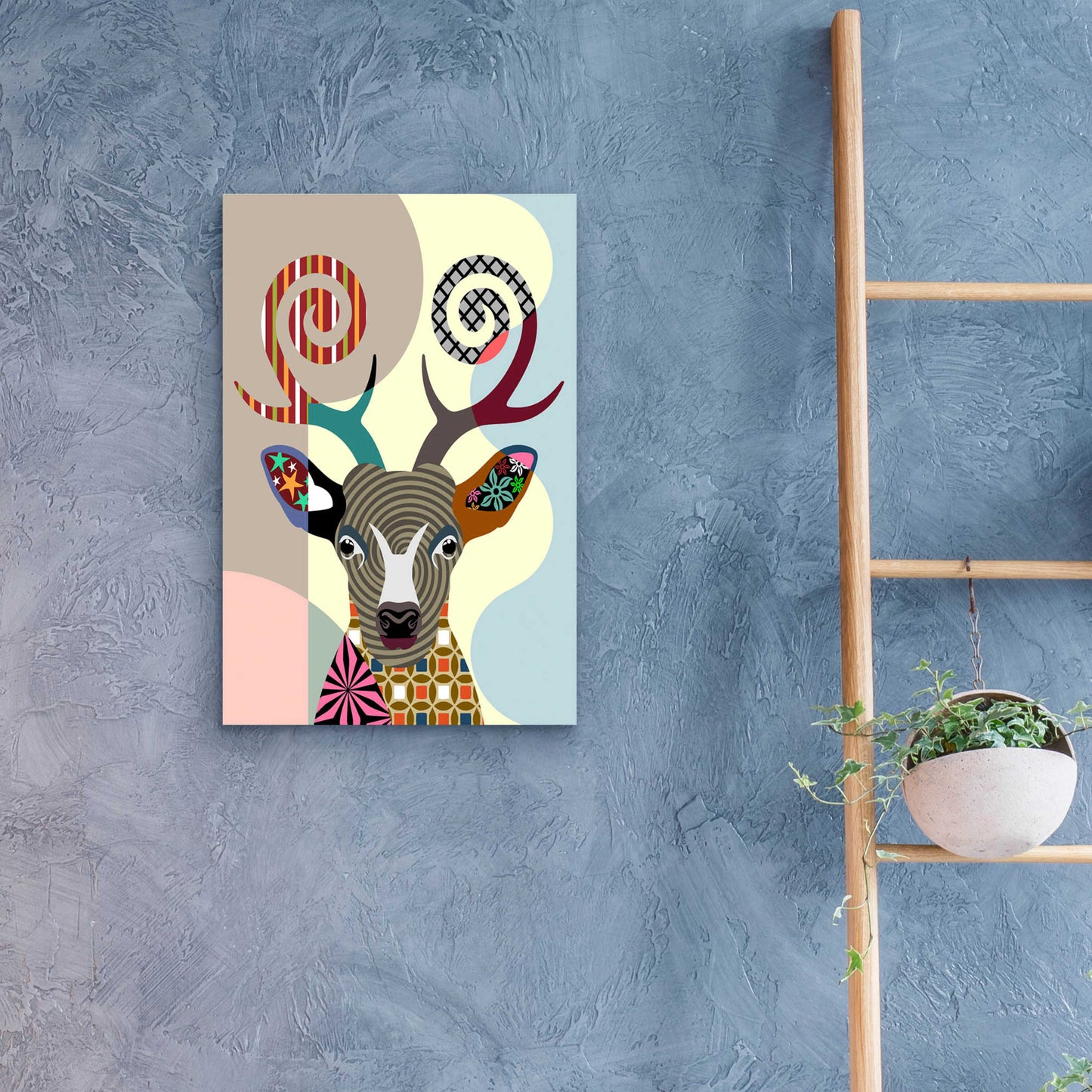 Epic Art 'Spectrum Deer' by Lanre Adefioyue, Acrylic Glass Wall Art,16x24