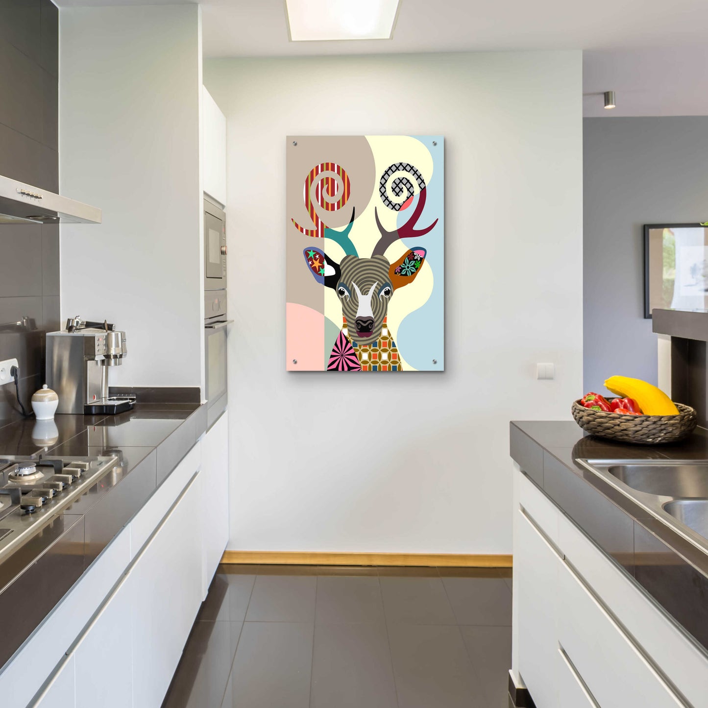 Epic Art 'Spectrum Deer' by Lanre Adefioyue, Acrylic Glass Wall Art,24x36