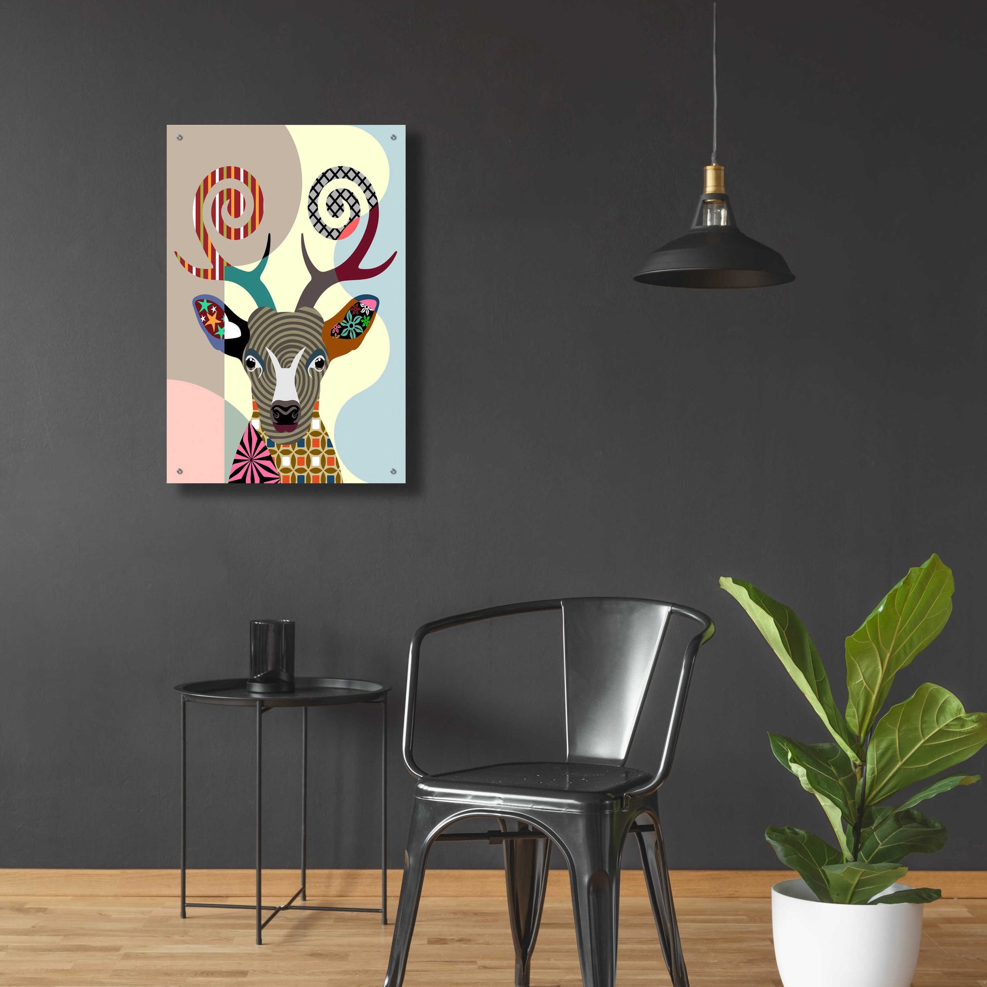 Epic Art 'Spectrum Deer' by Lanre Adefioyue, Acrylic Glass Wall Art,24x36