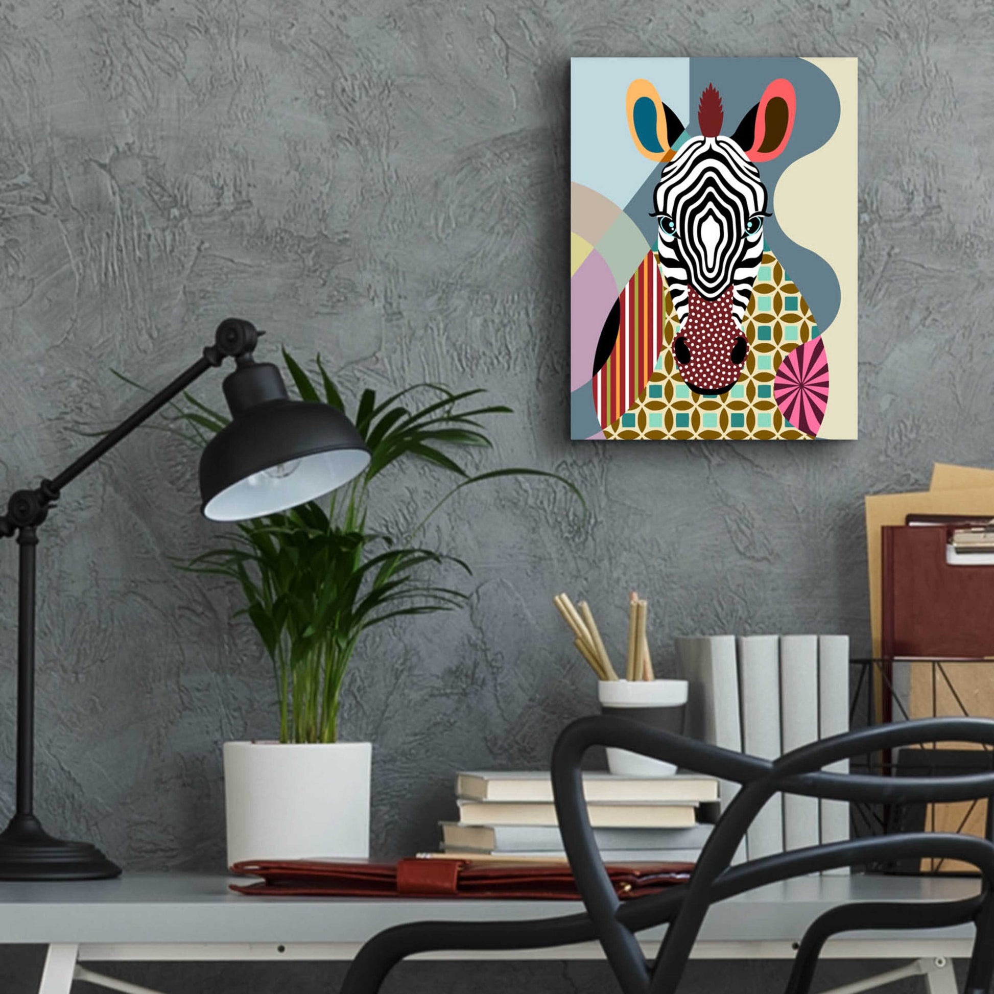 Epic Art 'Spectrum Zebra' by Lanre Adefioyue, Acrylic Glass Wall Art,12x16