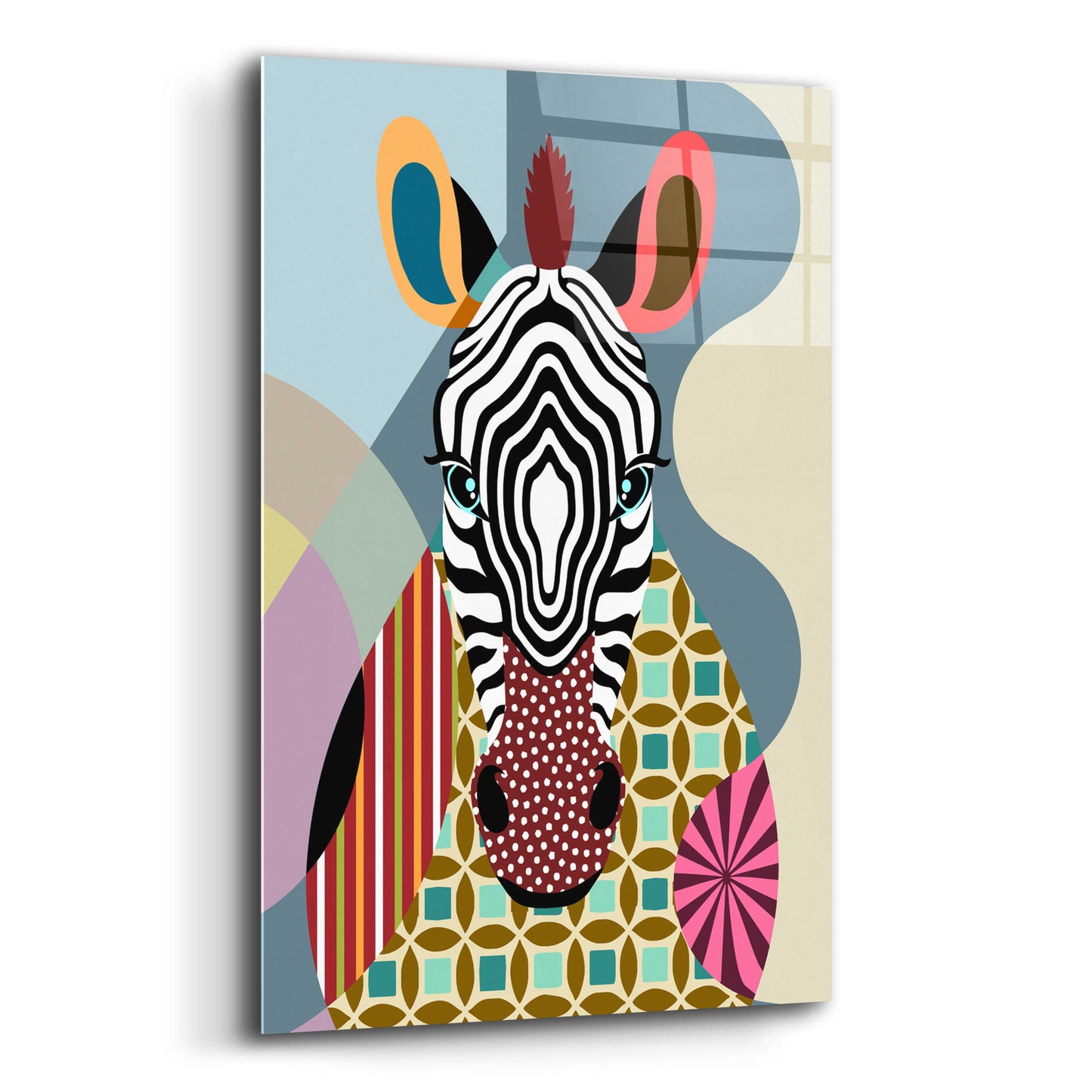 Epic Art 'Spectrum Zebra' by Lanre Adefioyue, Acrylic Glass Wall Art,16x24