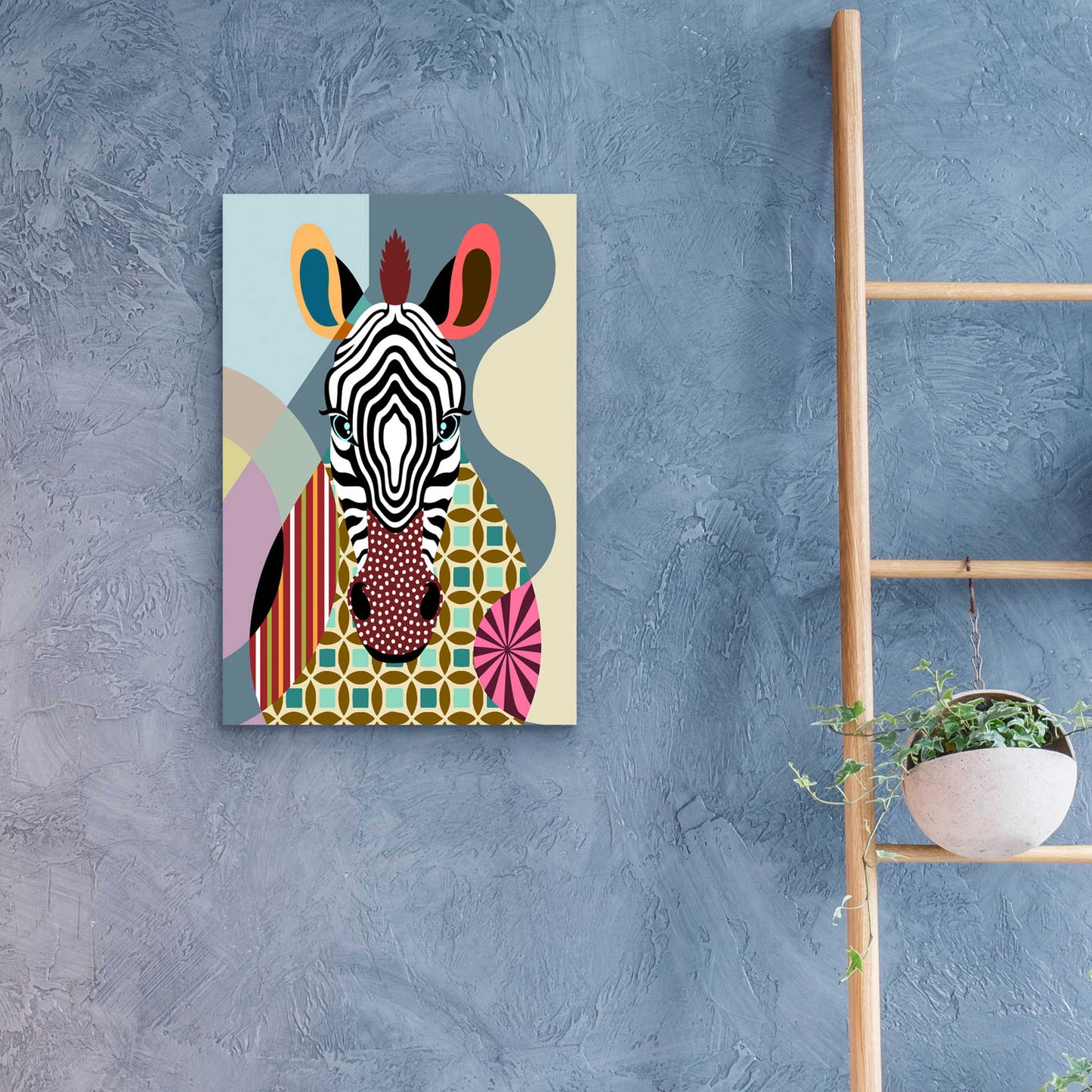 Epic Art 'Spectrum Zebra' by Lanre Adefioyue, Acrylic Glass Wall Art,16x24