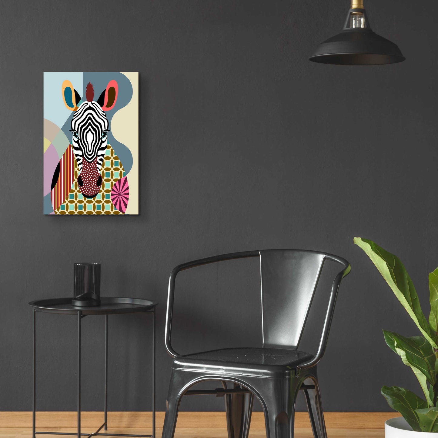 Epic Art 'Spectrum Zebra' by Lanre Adefioyue, Acrylic Glass Wall Art,16x24