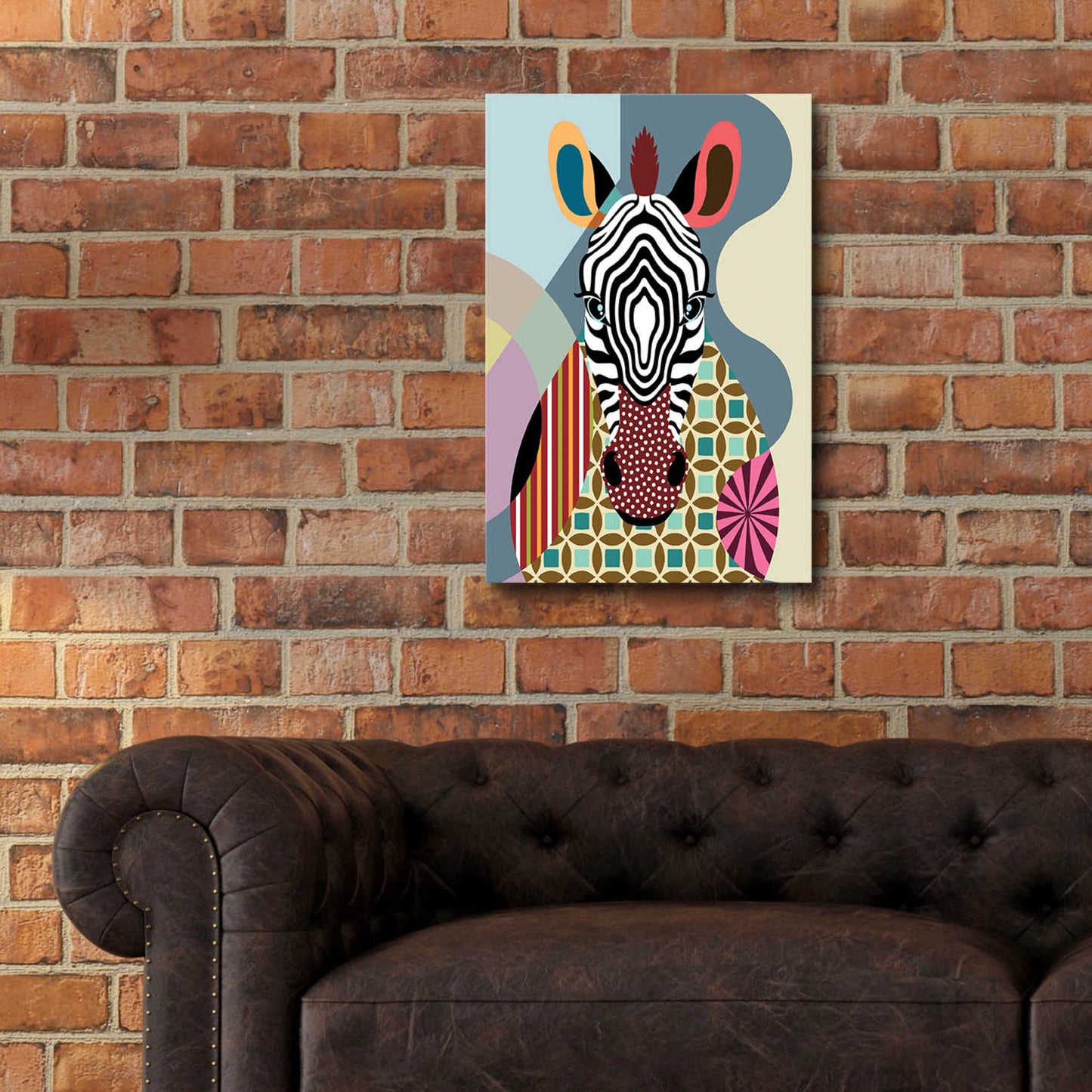 Epic Art 'Spectrum Zebra' by Lanre Adefioyue, Acrylic Glass Wall Art,16x24