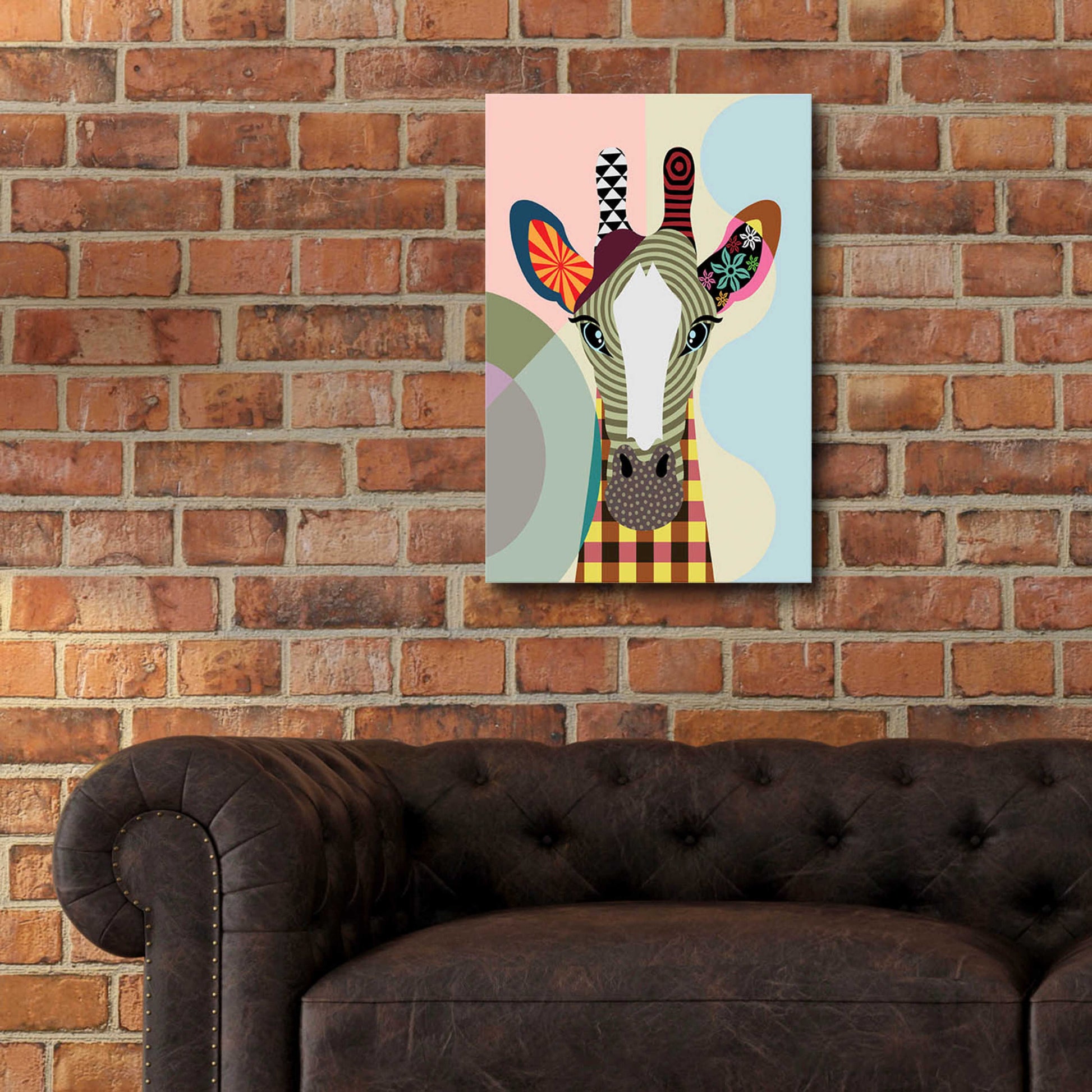 Epic Art 'Stand Tall Giraffe' by Lanre Adefioyue, Acrylic Glass Wall Art,16x24