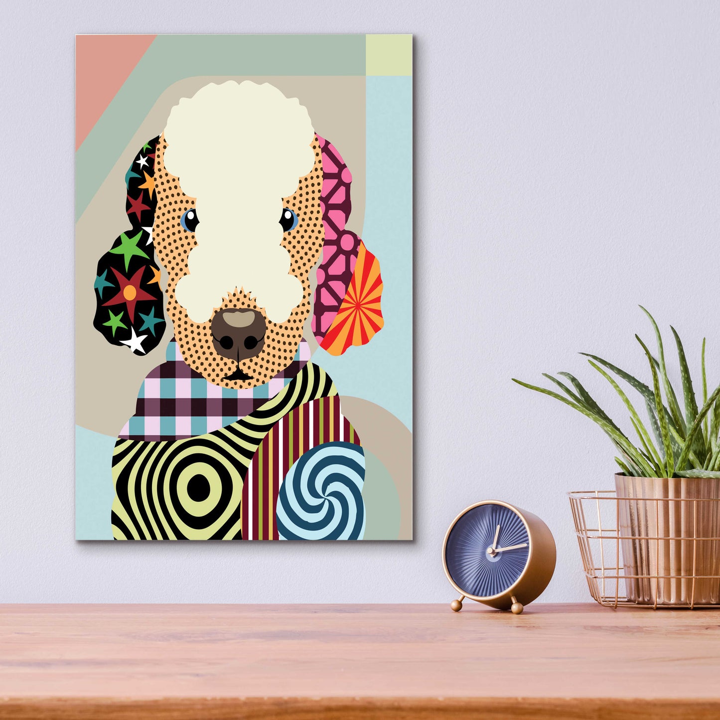 Epic Art 'Bedlington Terrier' by Lanre Adefioyue, Acrylic Glass Wall Art,12x16