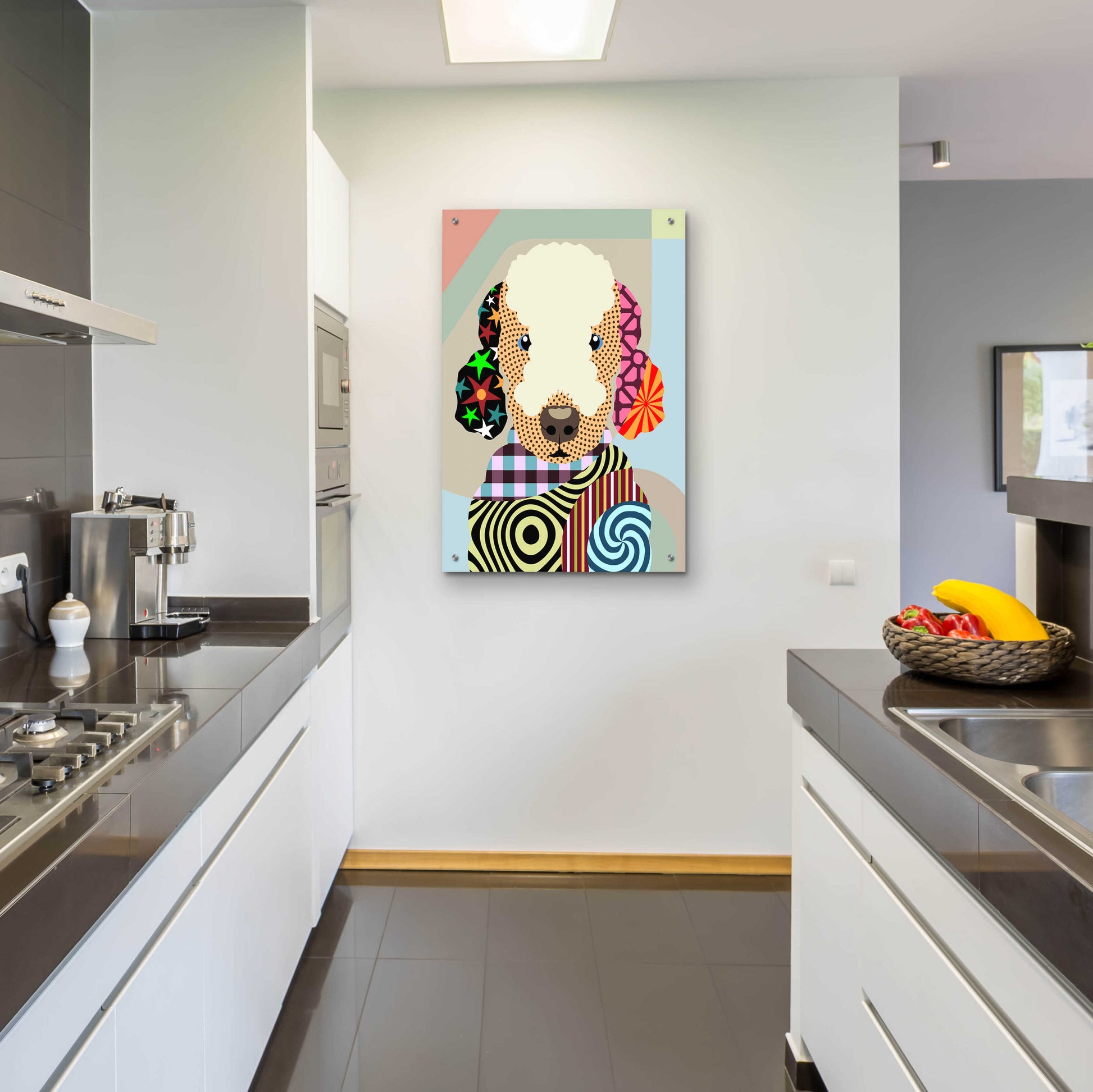 Epic Art 'Bedlington Terrier' by Lanre Adefioyue, Acrylic Glass Wall Art,24x36