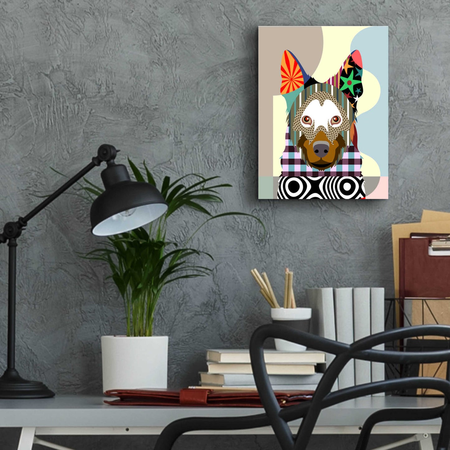 Epic Art 'Belgian Malinois' by Lanre Adefioyue, Acrylic Glass Wall Art,12x16