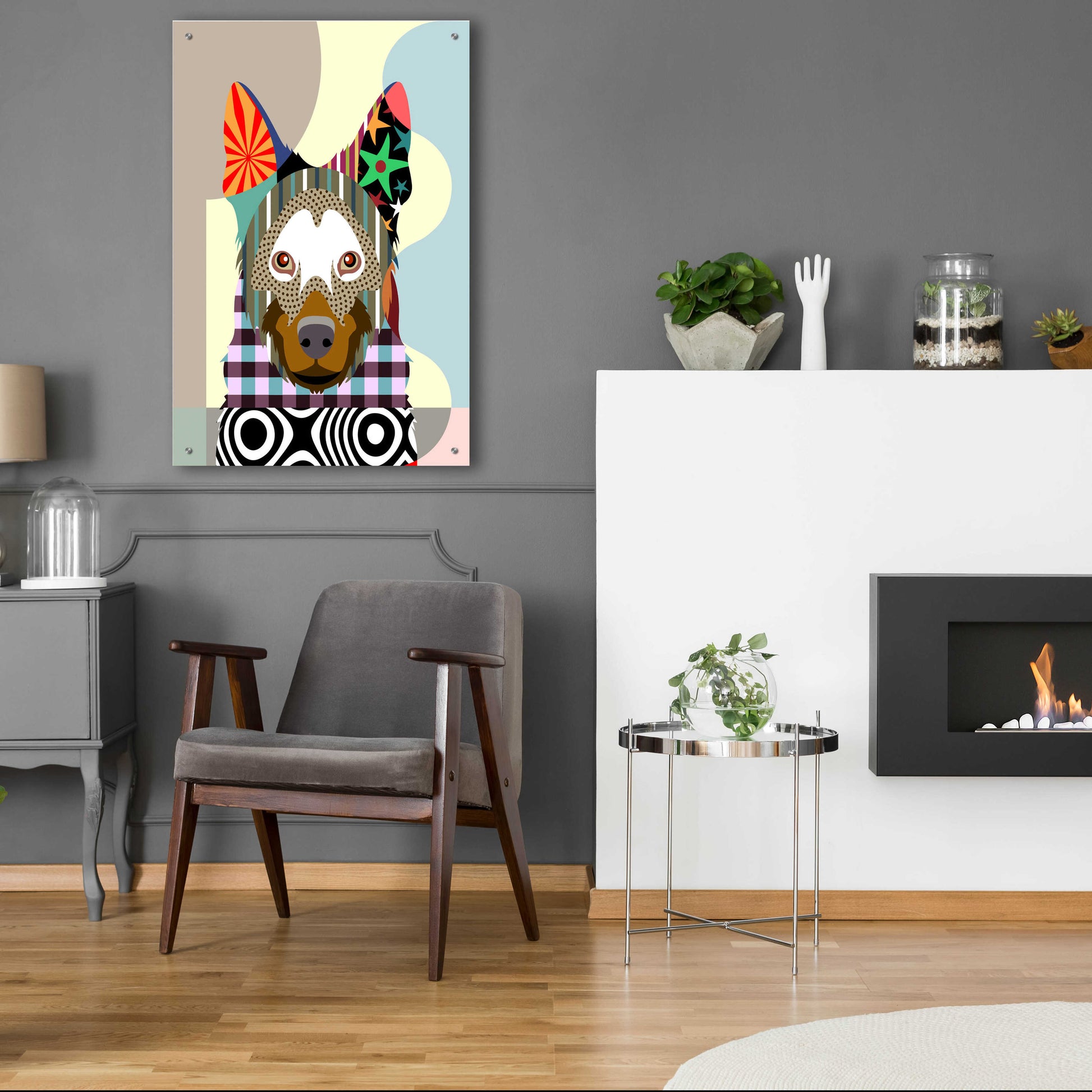 Epic Art 'Belgian Malinois' by Lanre Adefioyue, Acrylic Glass Wall Art,24x36