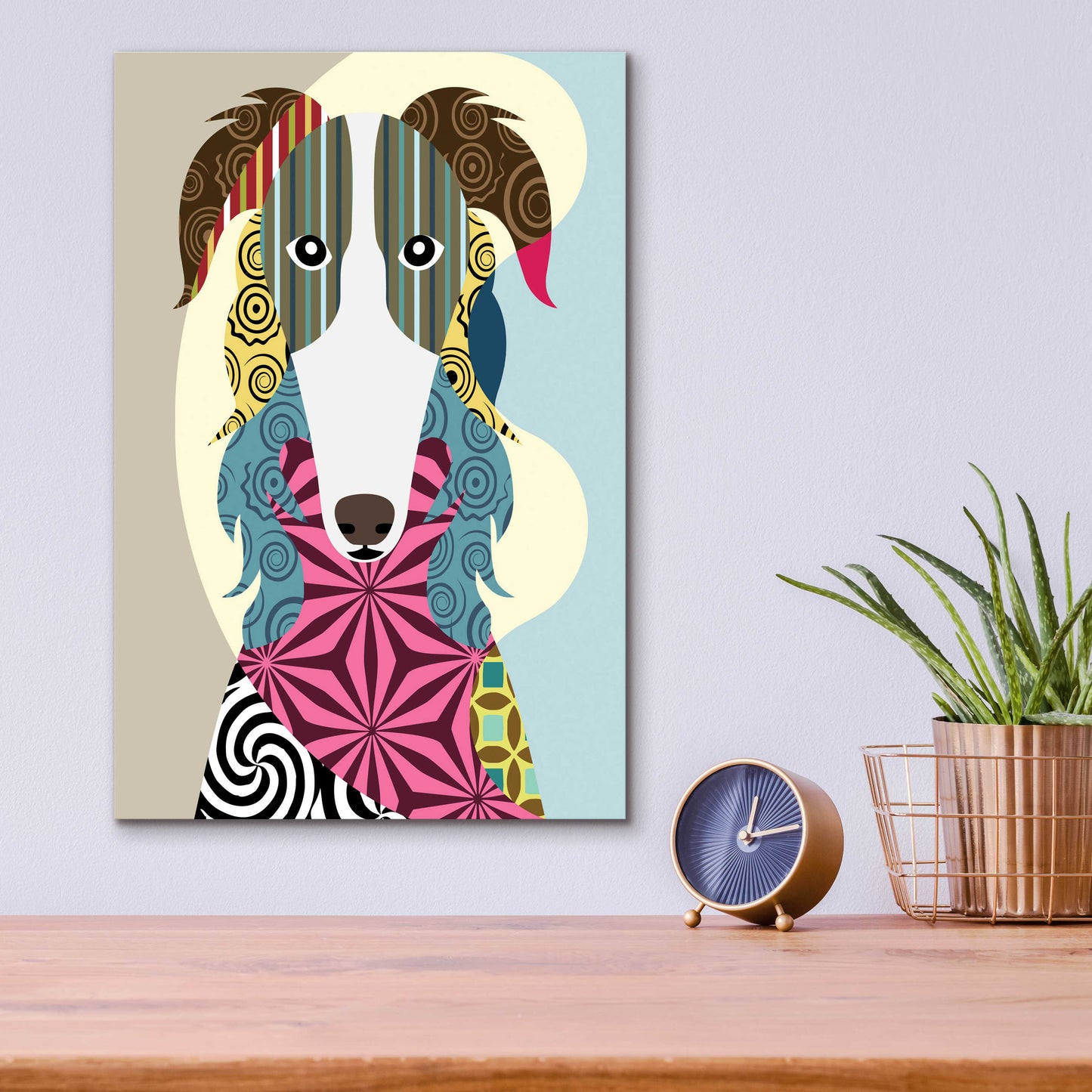 Epic Art 'Borzoi Russian Wolfhound' by Lanre Adefioyue, Acrylic Glass Wall Art,12x16