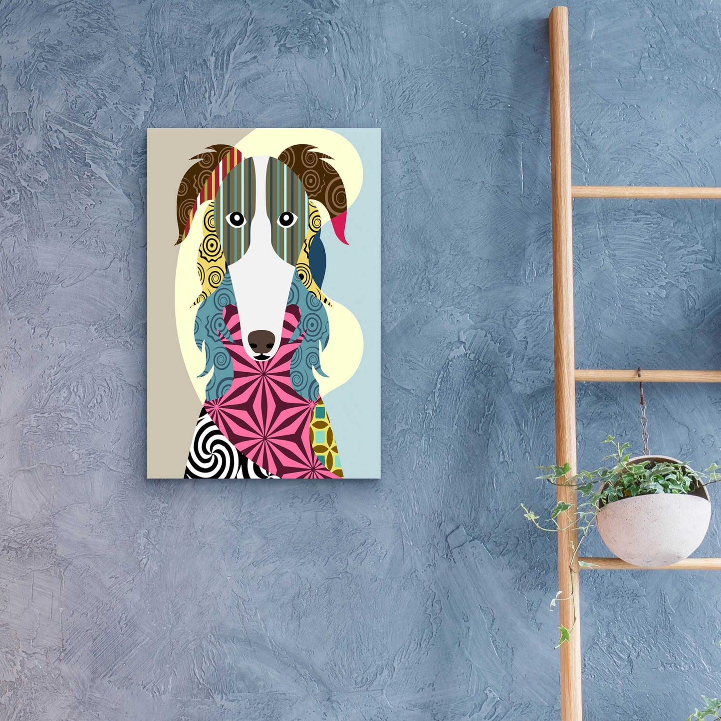 Epic Art 'Borzoi Russian Wolfhound' by Lanre Adefioyue, Acrylic Glass Wall Art,16x24