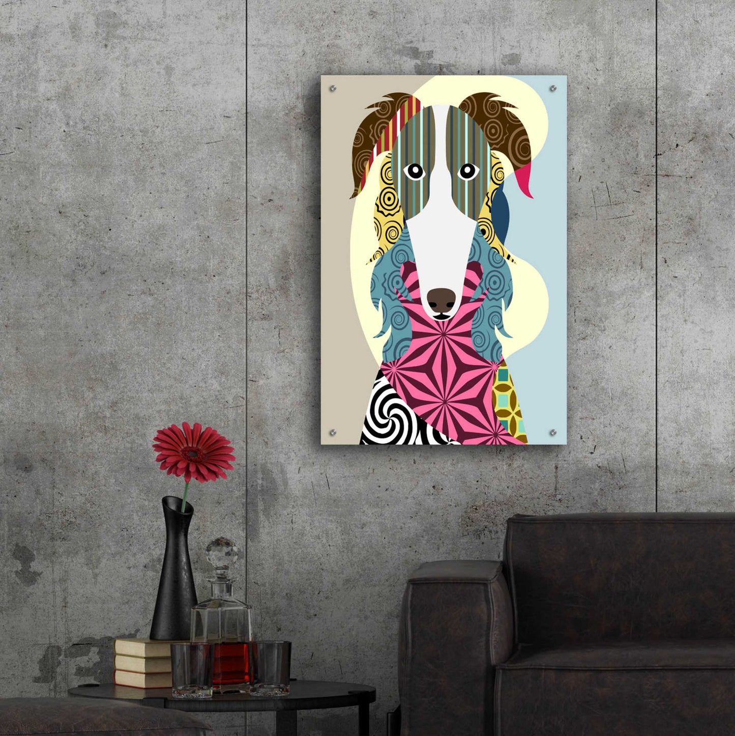 Epic Art 'Borzoi Russian Wolfhound' by Lanre Adefioyue, Acrylic Glass Wall Art,24x36