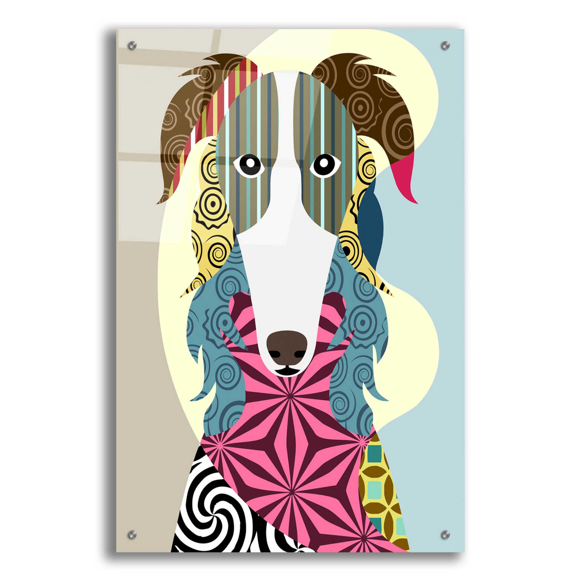 Epic Art 'Borzoi Russian Wolfhound' by Lanre Adefioyue, Acrylic Glass Wall Art,24x36