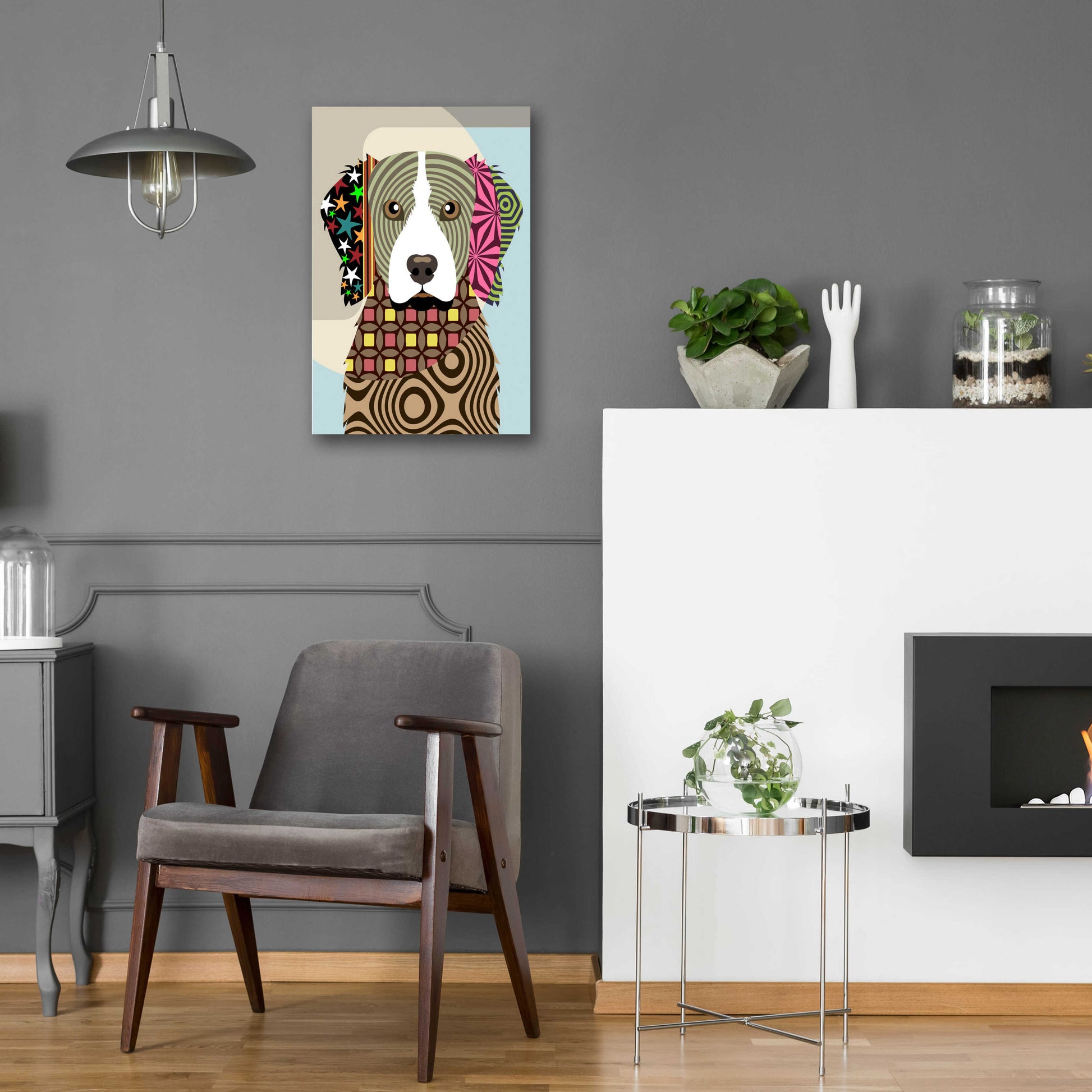 Epic Art 'Brittany Spaniel' by Lanre Adefioyue, Acrylic Glass Wall Art,16x24