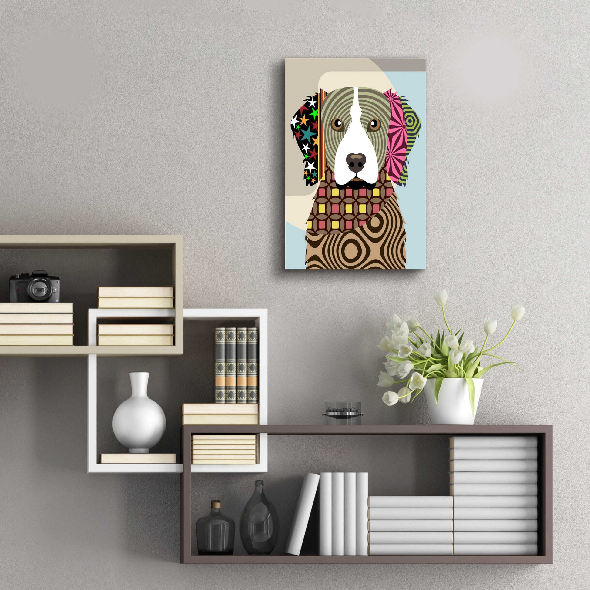 Epic Art 'Brittany Spaniel' by Lanre Adefioyue, Acrylic Glass Wall Art,16x24