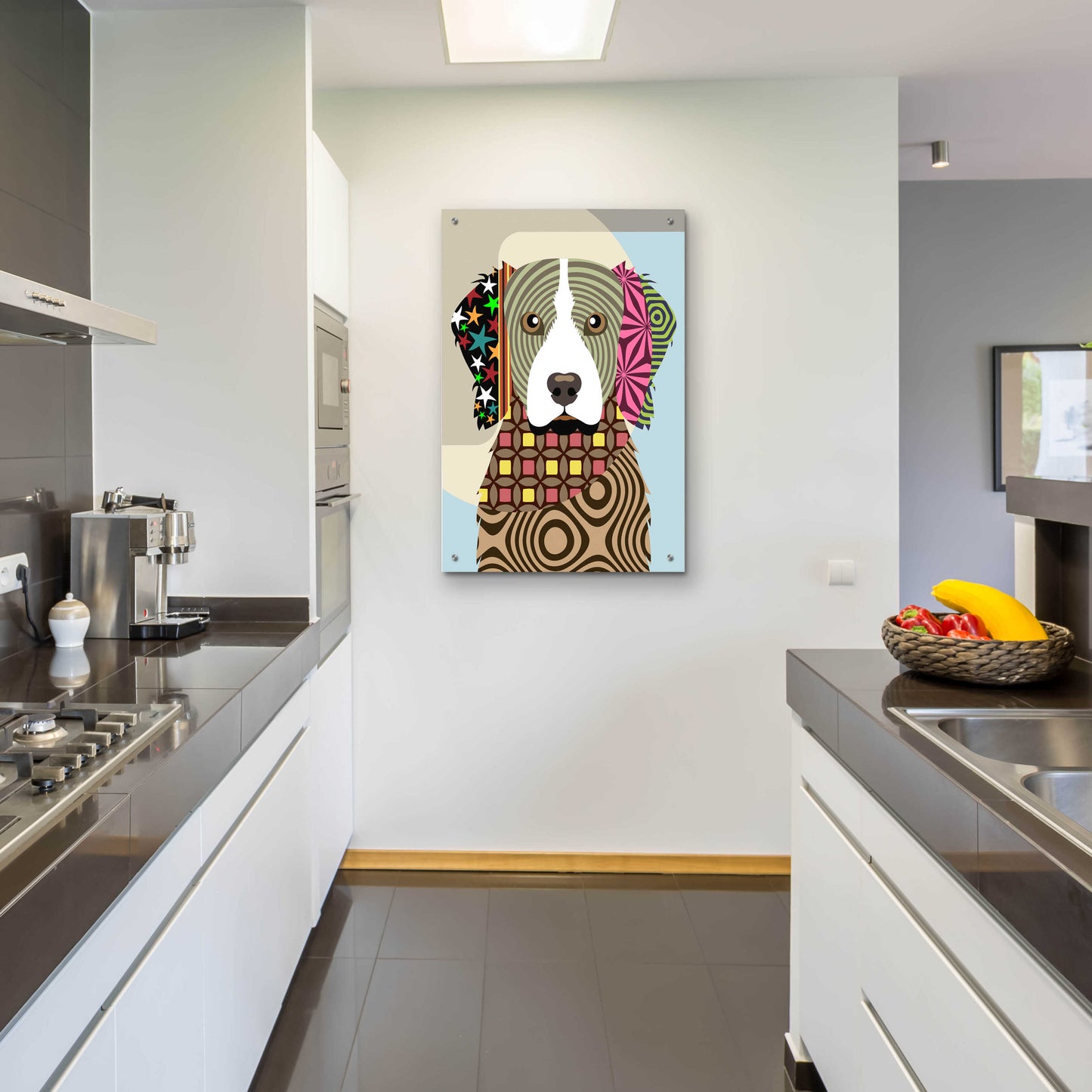 Epic Art 'Brittany Spaniel' by Lanre Adefioyue, Acrylic Glass Wall Art,24x36