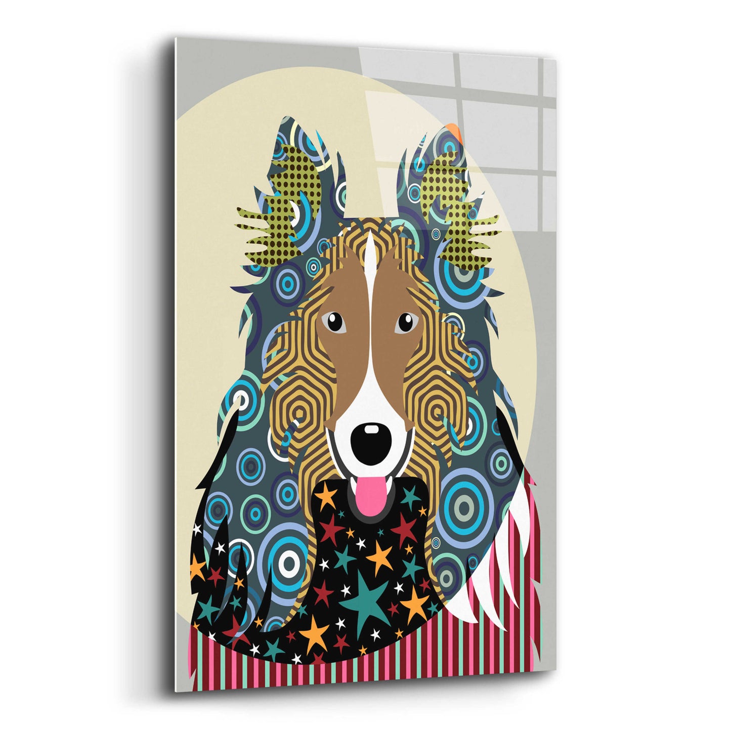 Epic Art 'Rough Collie' by Lanre Adefioyue, Acrylic Glass Wall Art,12x16