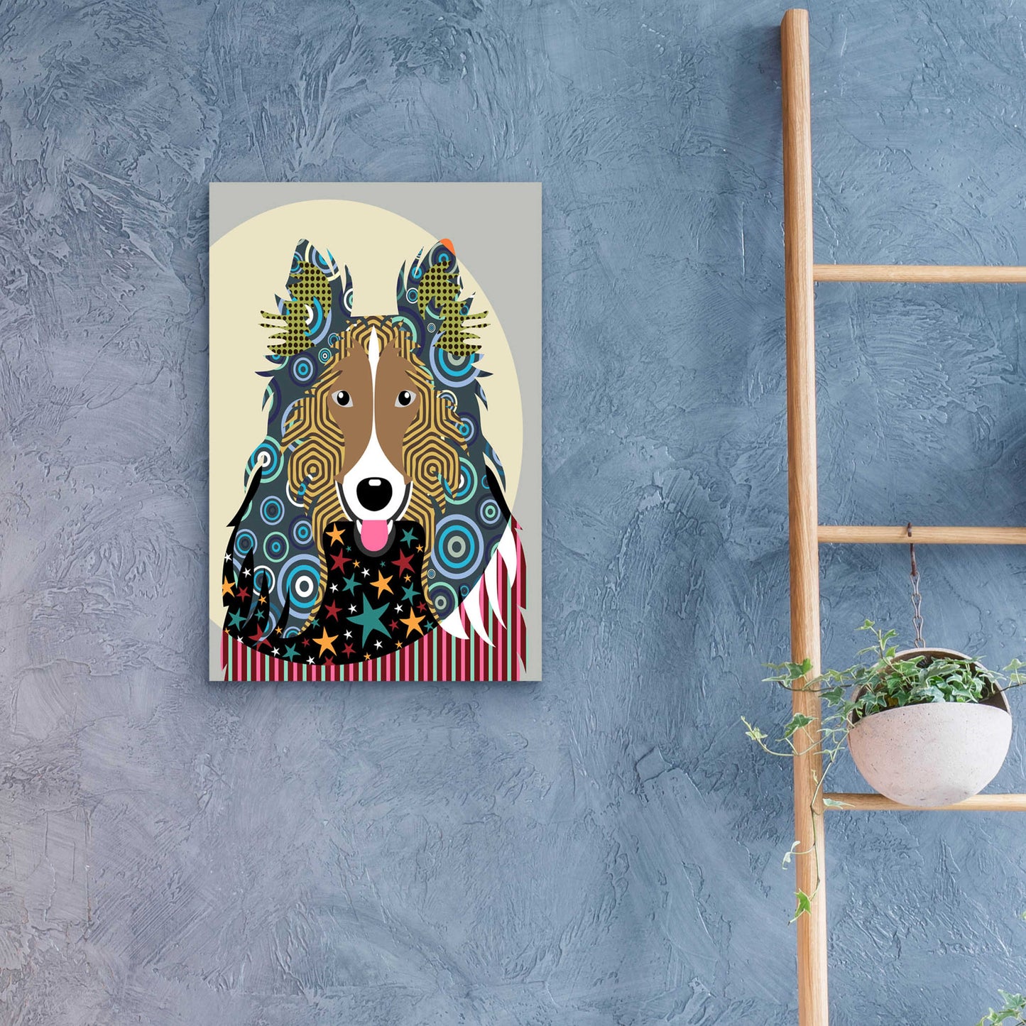 Epic Art 'Rough Collie' by Lanre Adefioyue, Acrylic Glass Wall Art,16x24