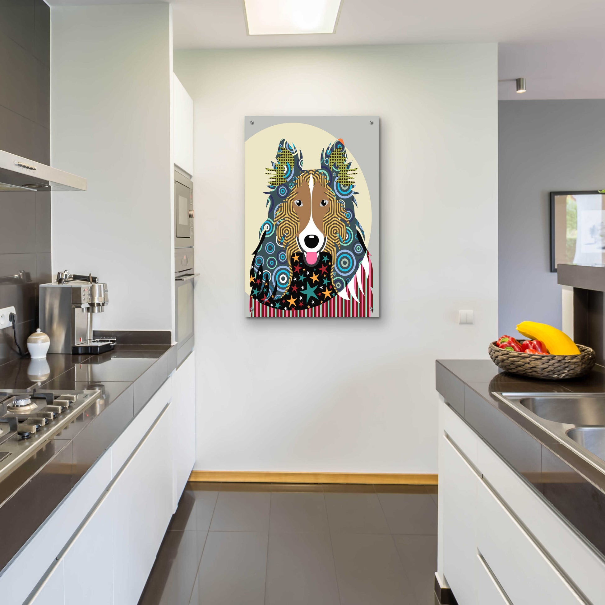 Epic Art 'Rough Collie' by Lanre Adefioyue, Acrylic Glass Wall Art,24x36