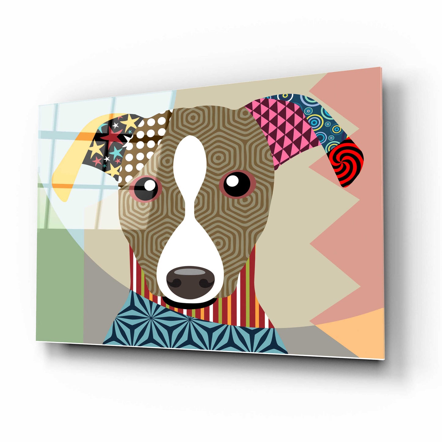 Epic Art 'Whippet' by Lanre Adefioyue, Acrylic Glass Wall Art,16x12