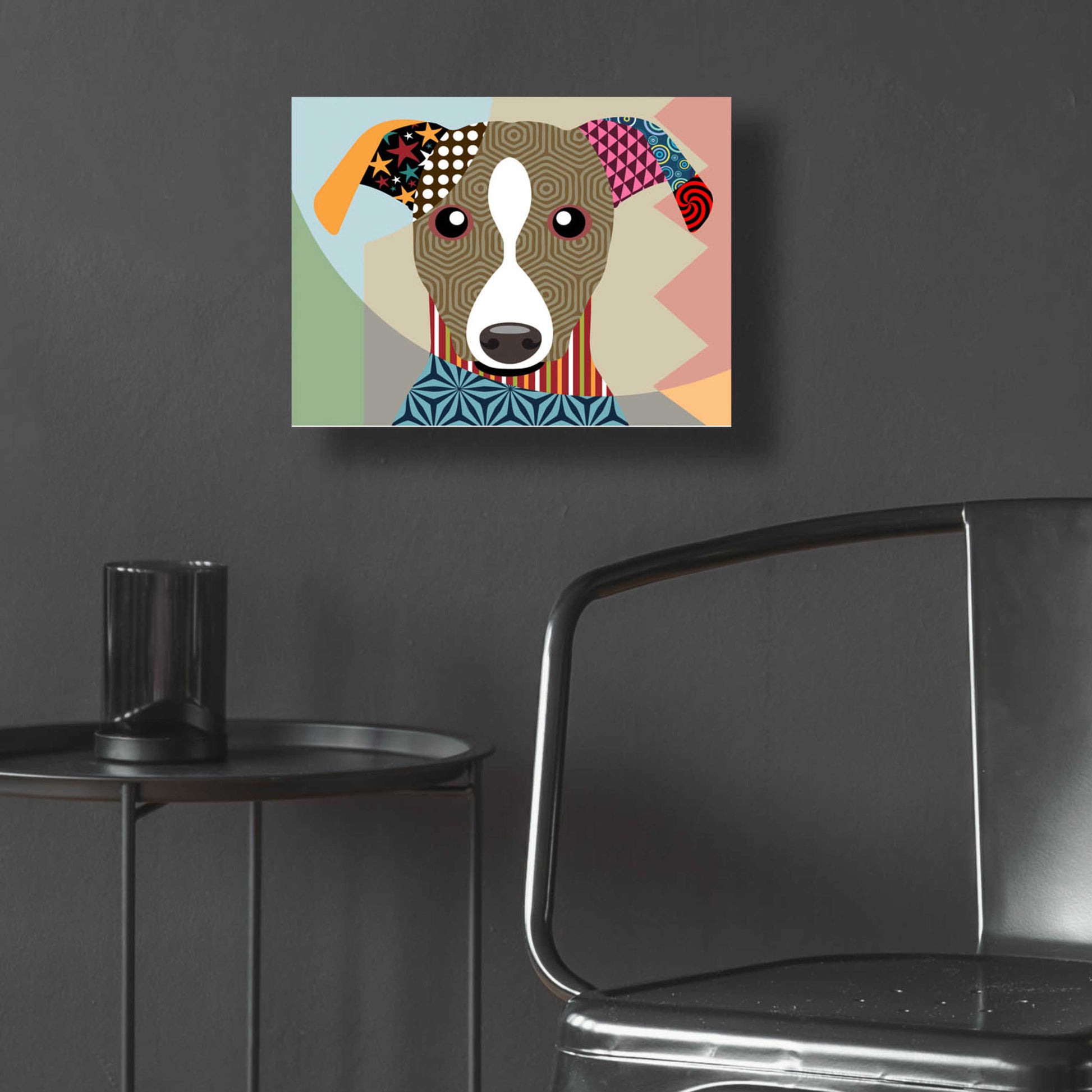 Epic Art 'Whippet' by Lanre Adefioyue, Acrylic Glass Wall Art,16x12