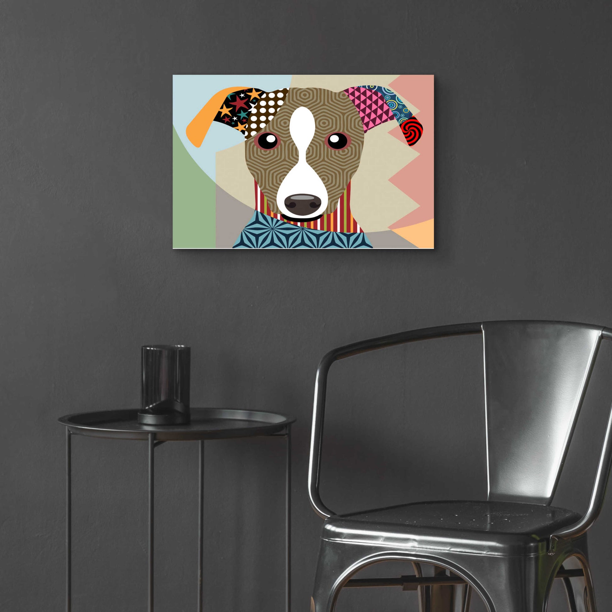 Epic Art 'Whippet' by Lanre Adefioyue, Acrylic Glass Wall Art,24x16