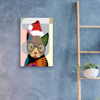 Epic Art 'Santa Kitty' by Lanre Adefioyue, Acrylic Glass Wall Art,16x24