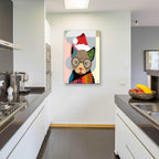 Epic Art 'Santa Kitty' by Lanre Adefioyue, Acrylic Glass Wall Art,24x36