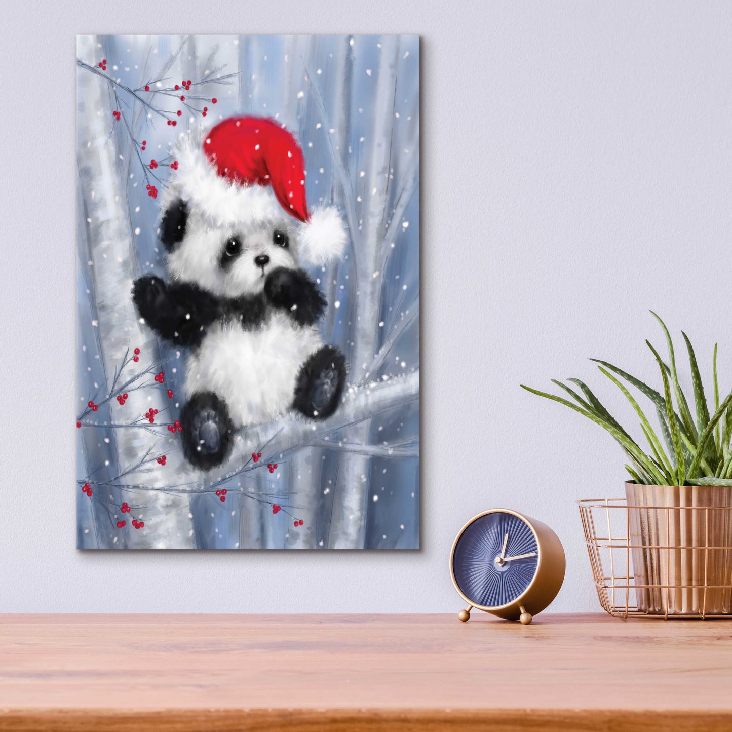 Epic Art 'Christmas Panda' by Makiko, Acrylic Glass Wall Art,12x16
