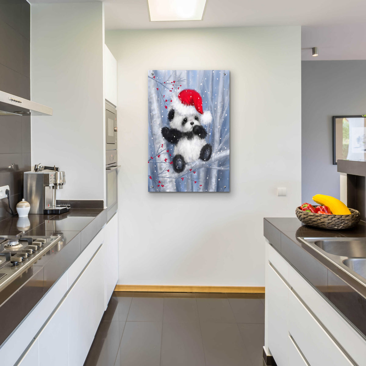 Epic Art 'Christmas Panda' by Makiko, Acrylic Glass Wall Art,24x36
