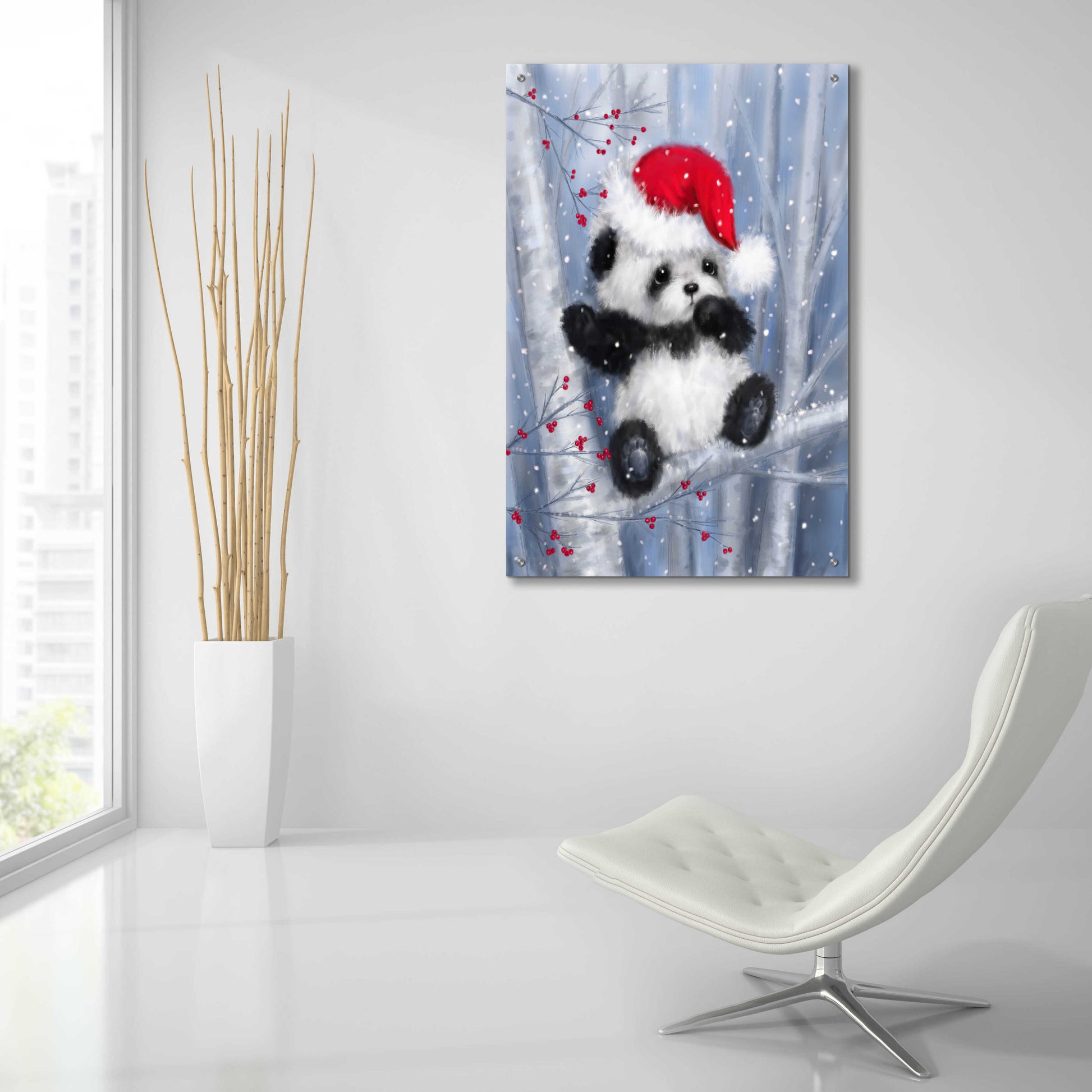 Epic Art 'Christmas Panda' by Makiko, Acrylic Glass Wall Art,24x36