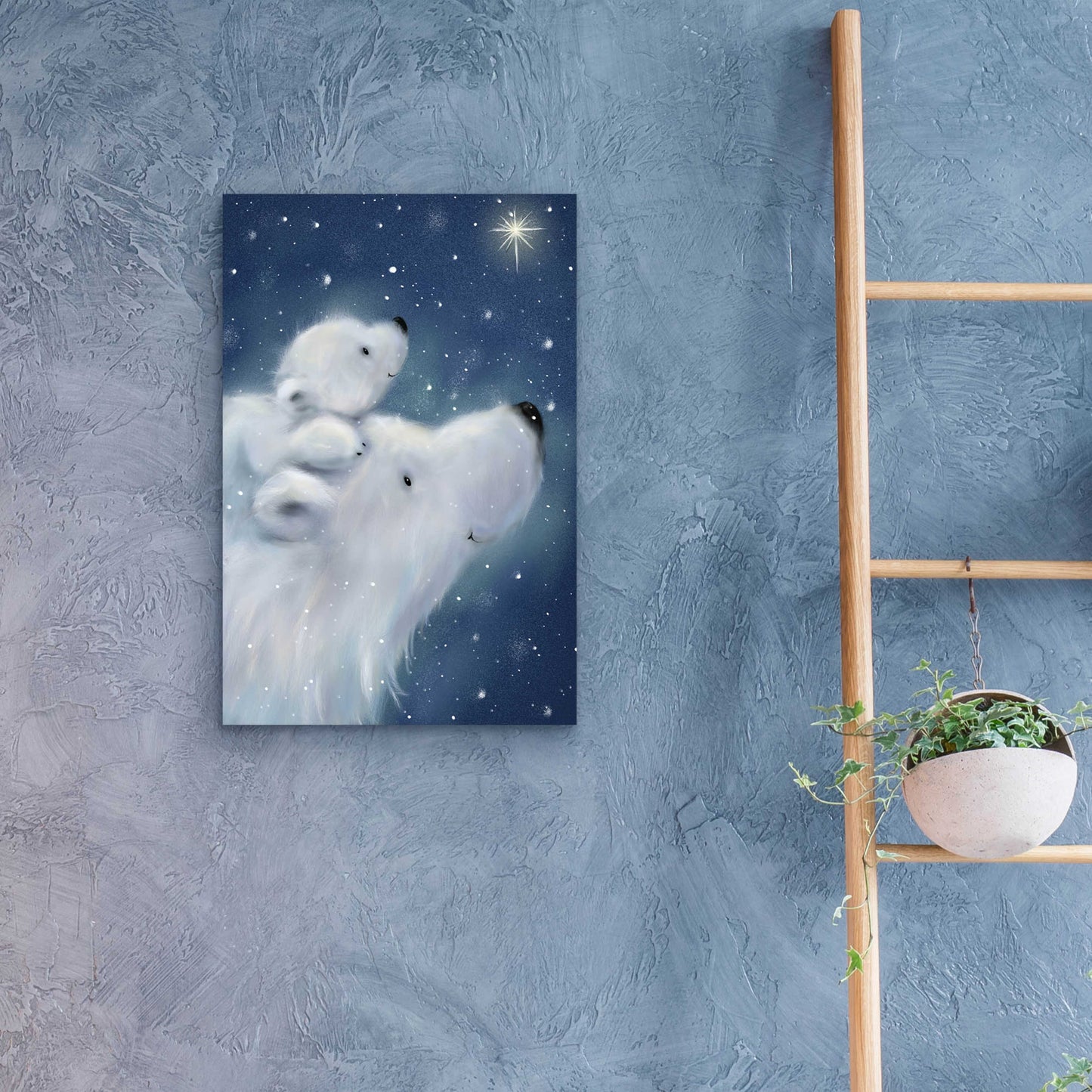 Epic Art 'Polar Bear And Cub 2' by Makiko, Acrylic Glass Wall Art,16x24