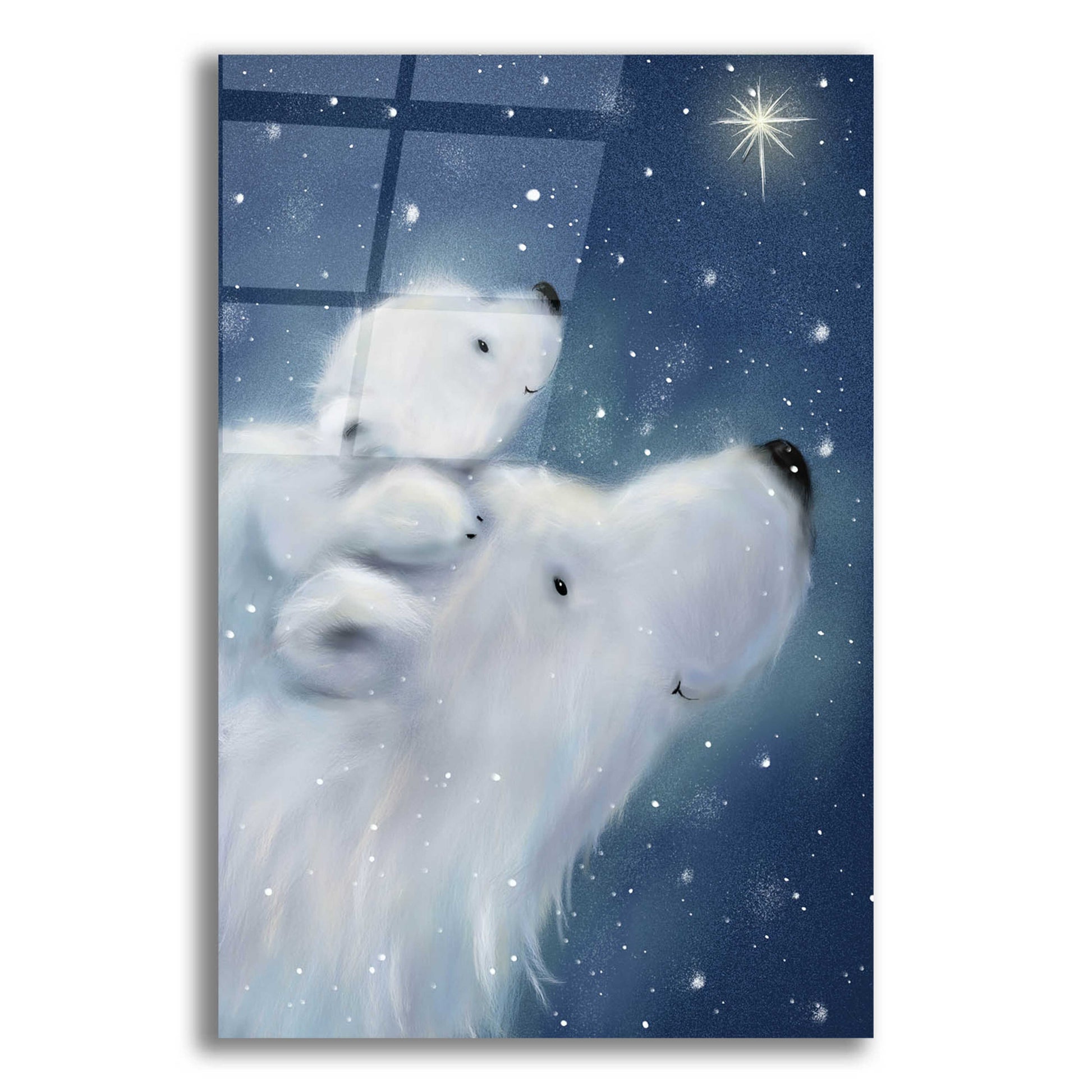 Epic Art 'Polar Bear And Cub 2' by Makiko, Acrylic Glass Wall Art,16x24