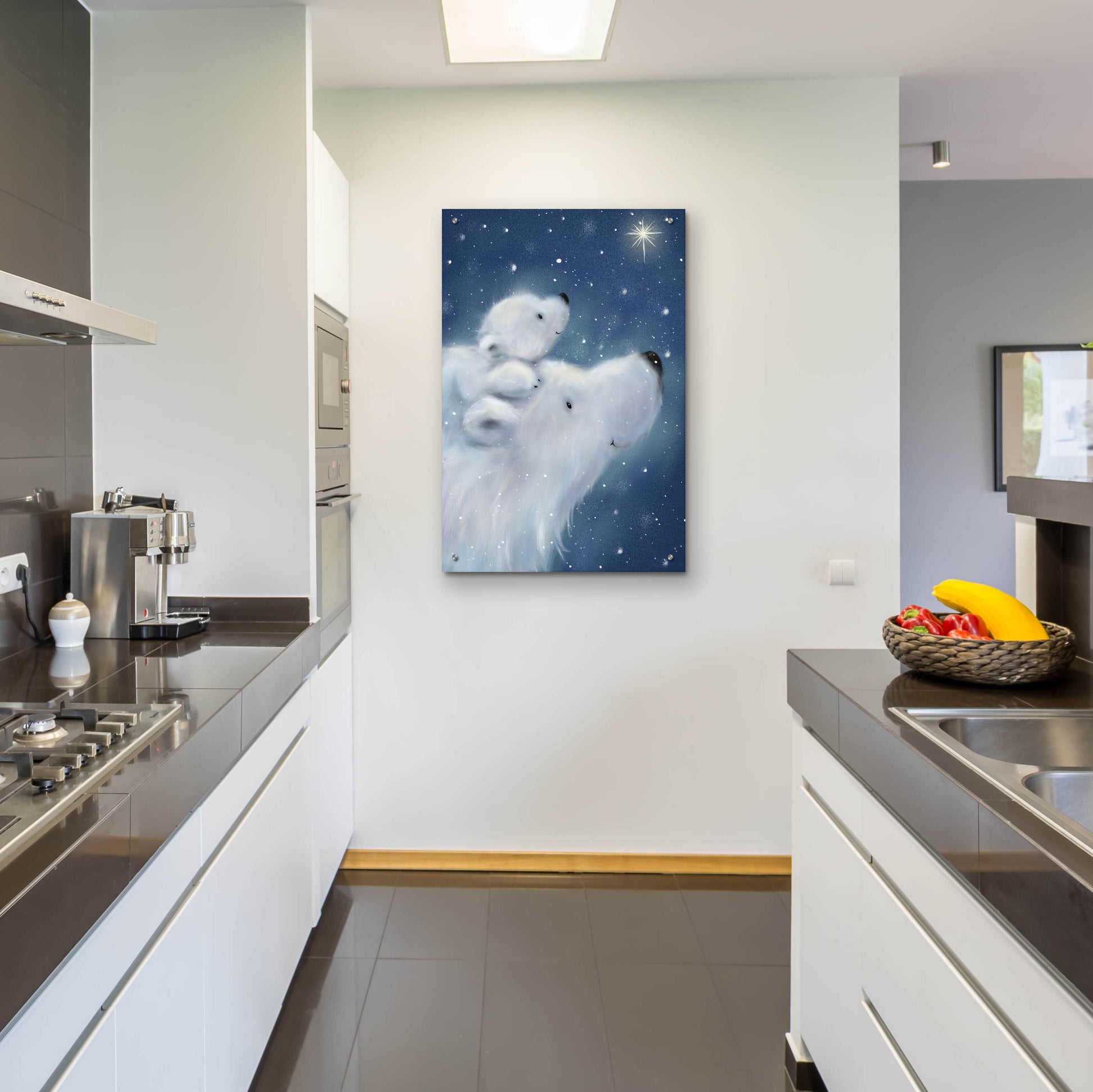 Epic Art 'Polar Bear And Cub 2' by Makiko, Acrylic Glass Wall Art,24x36