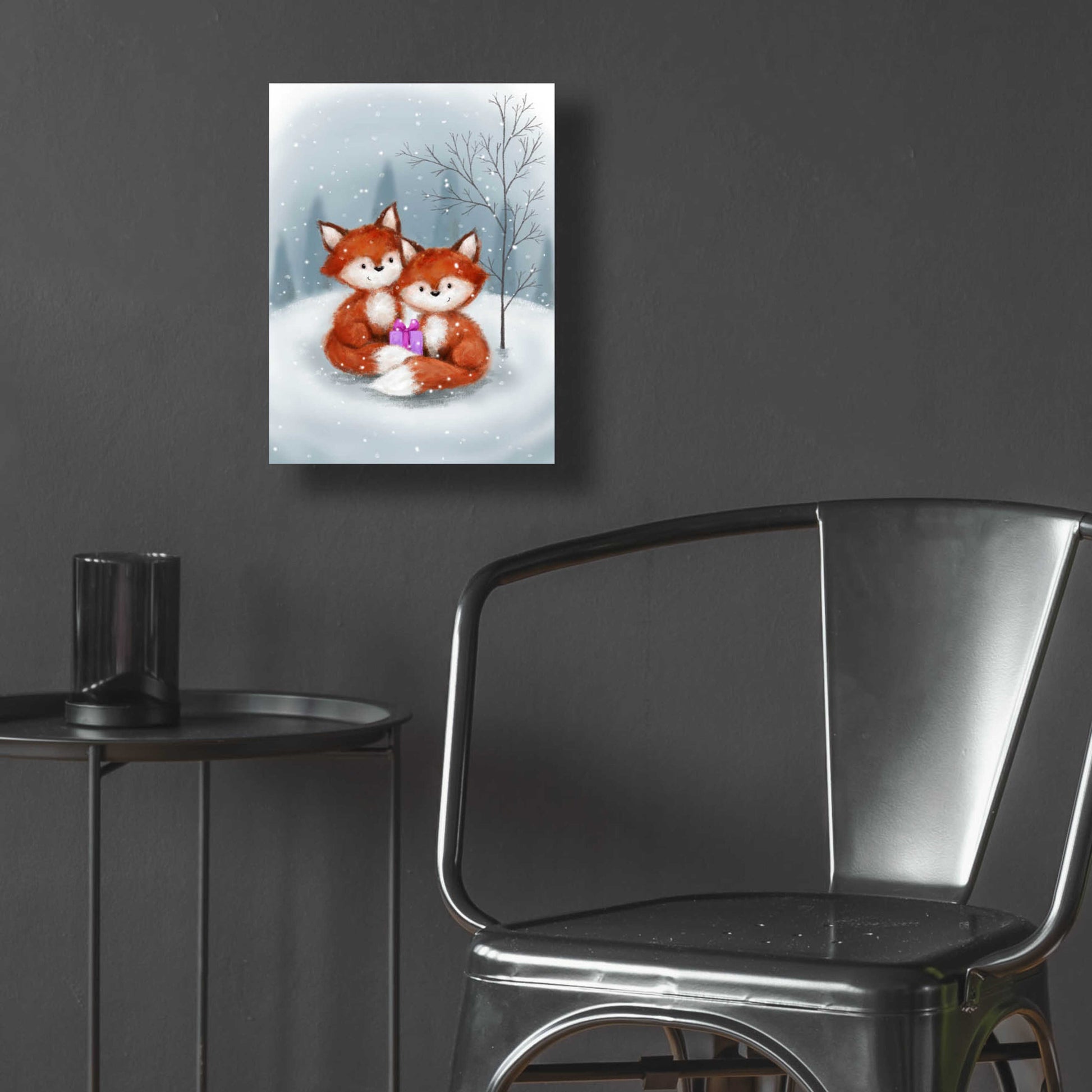 Epic Art 'Two Fox 1' by Makiko, Acrylic Glass Wall Art,12x16