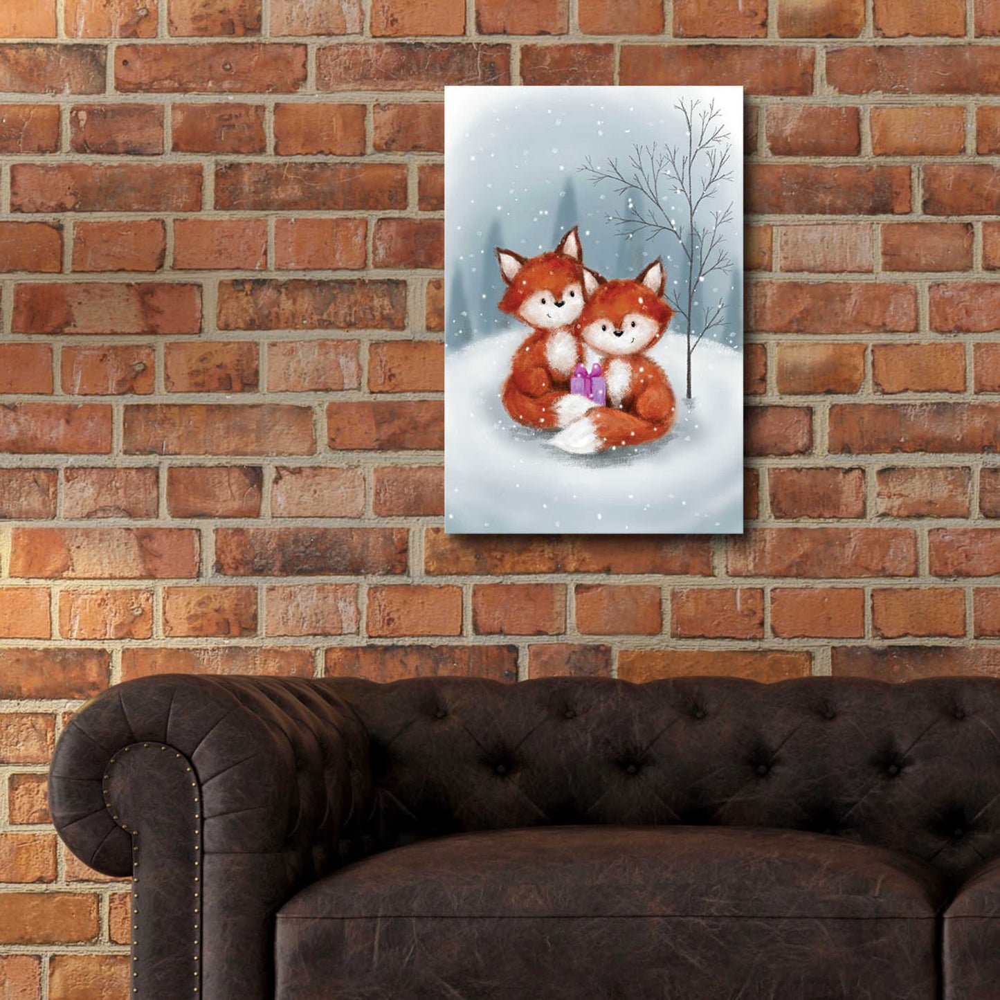 Epic Art 'Two Fox 1' by Makiko, Acrylic Glass Wall Art,16x24