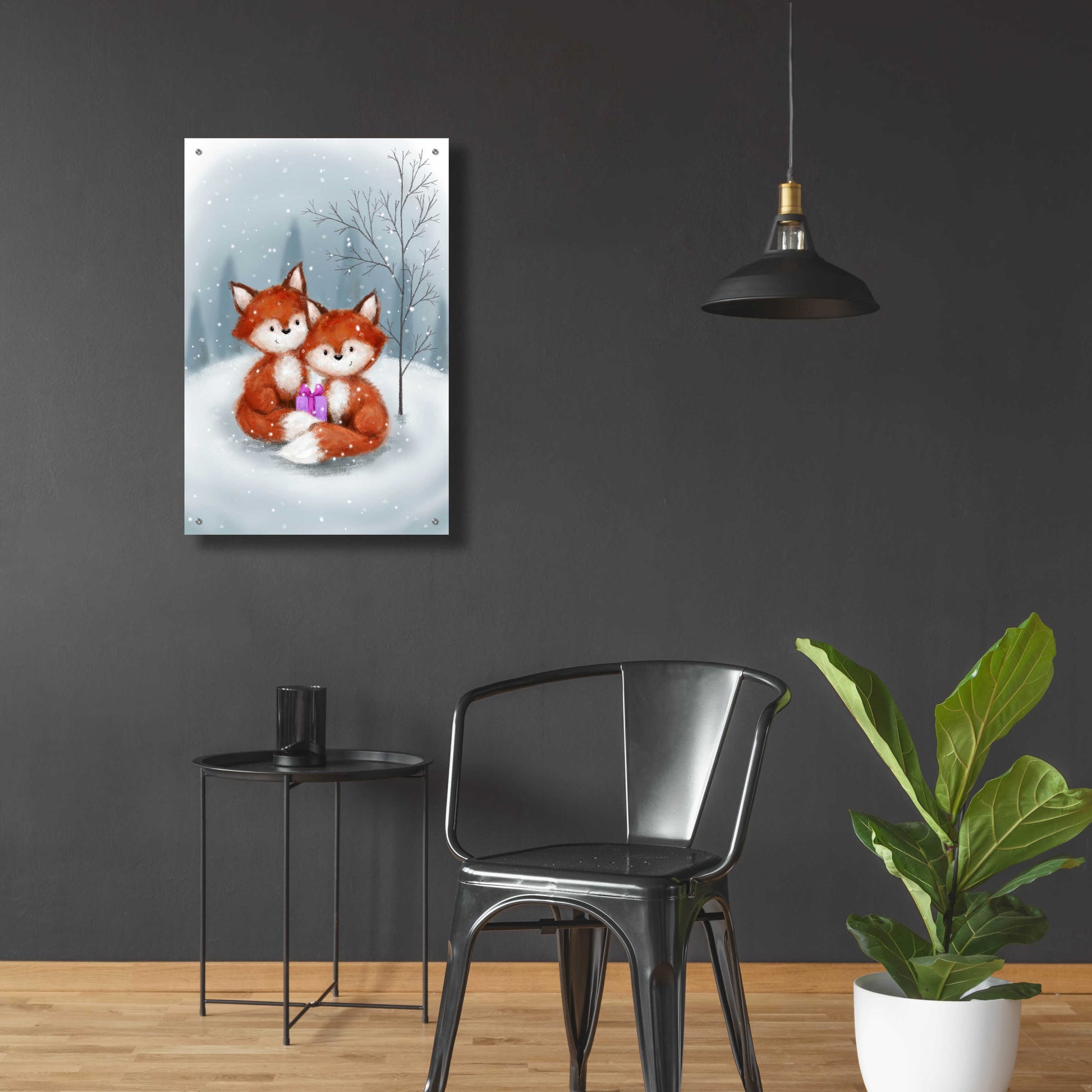 Epic Art 'Two Fox 1' by Makiko, Acrylic Glass Wall Art,24x36