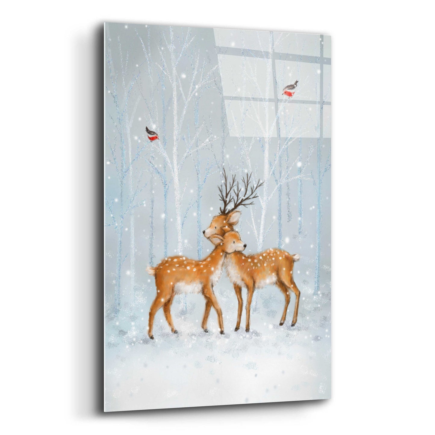 Epic Art 'Deer Couple in Wood' by Makiko, Acrylic Glass Wall Art,12x16