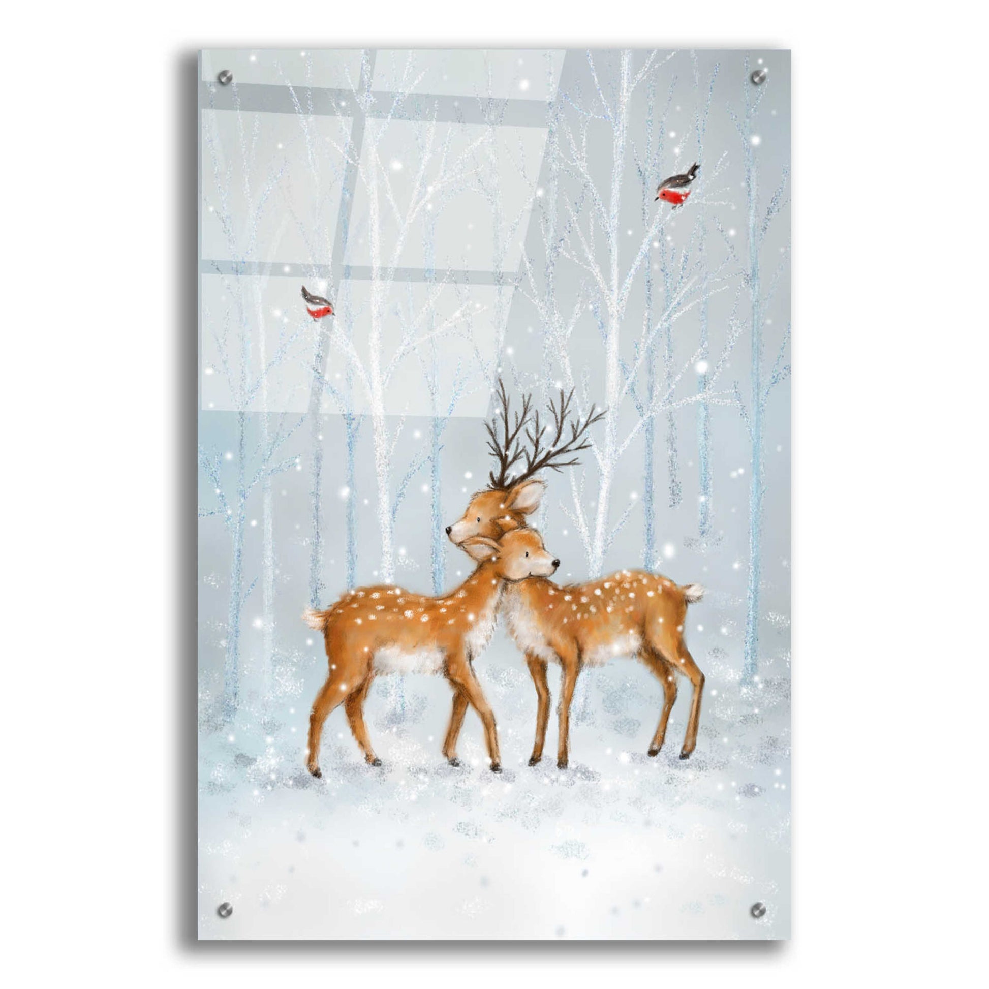 Epic Art 'Deer Couple in Wood' by Makiko, Acrylic Glass Wall Art,24x36