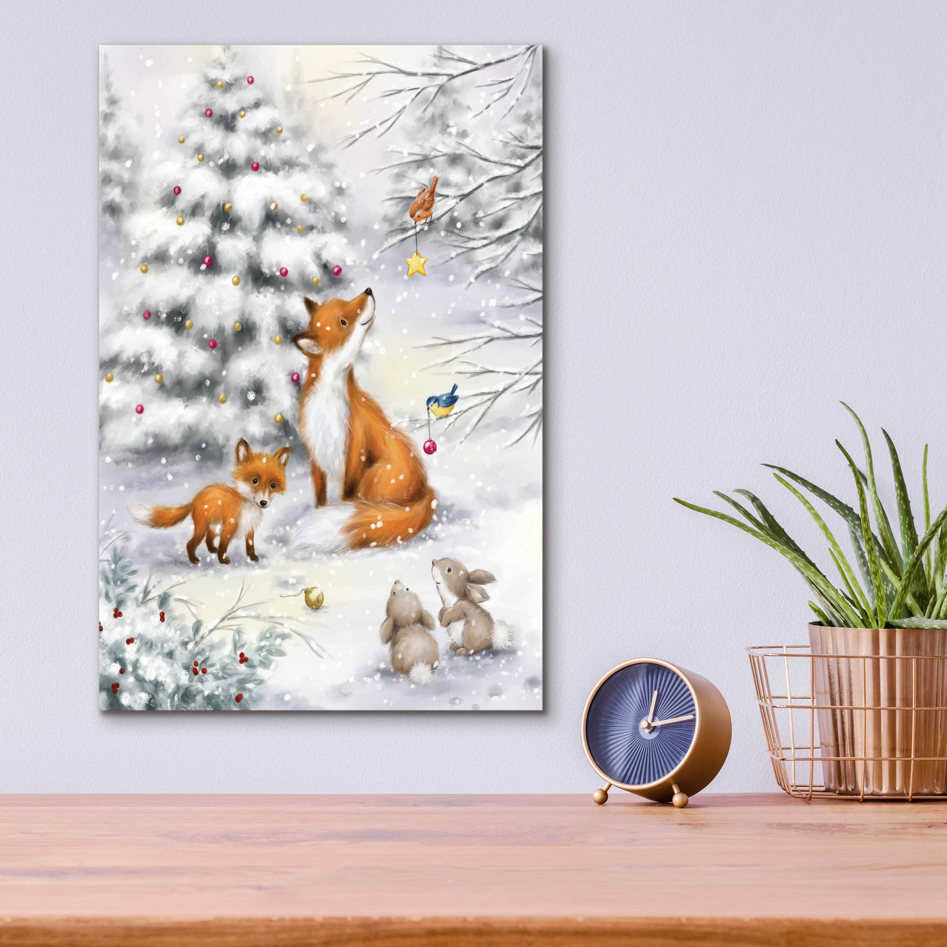 Epic Art 'Fox in forest' by Makiko, Acrylic Glass Wall Art,12x16