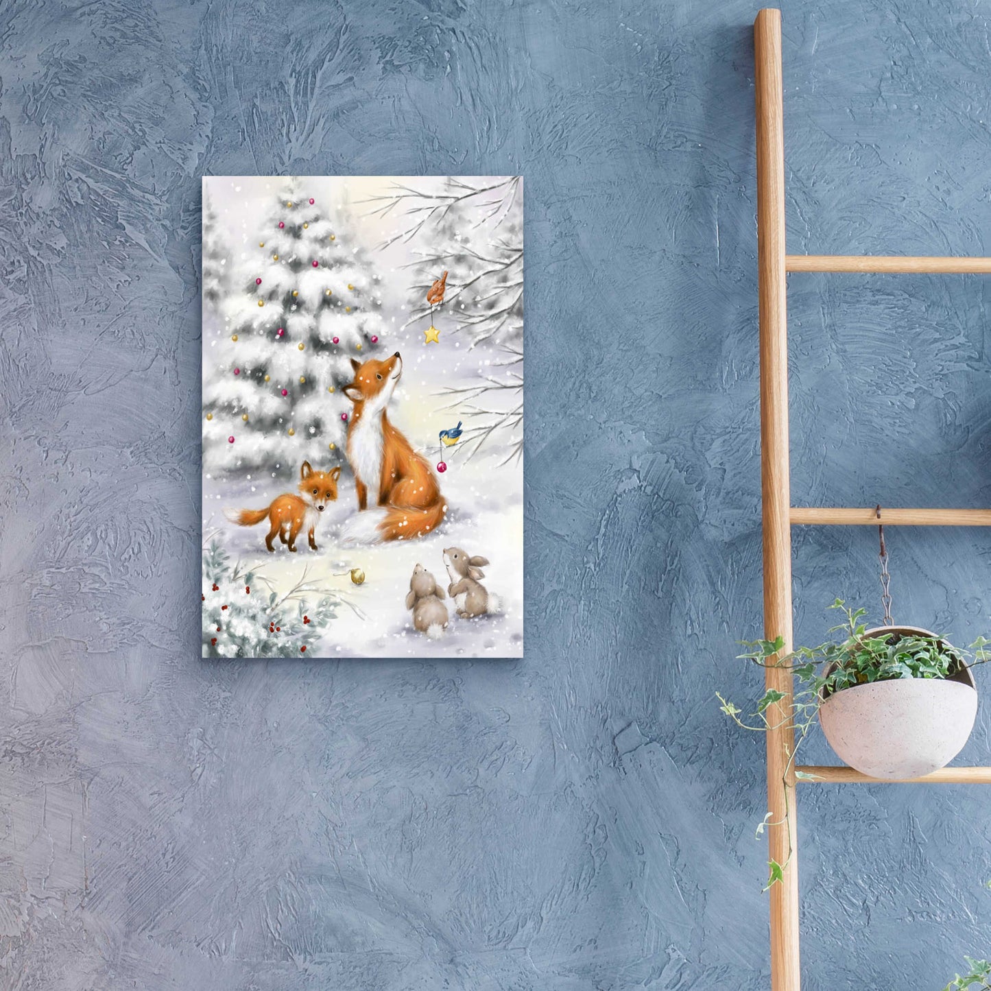 Epic Art 'Fox in forest' by Makiko, Acrylic Glass Wall Art,16x24