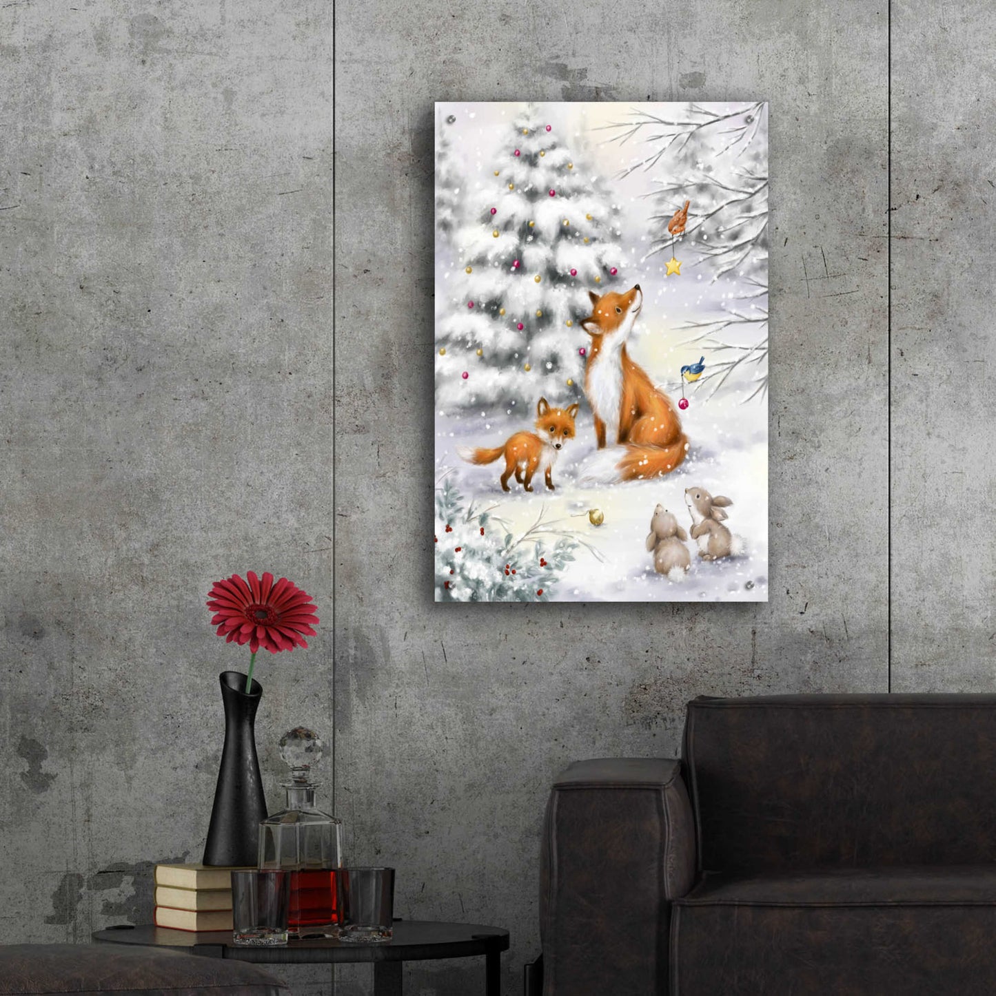 Epic Art 'Fox in forest' by Makiko, Acrylic Glass Wall Art,24x36