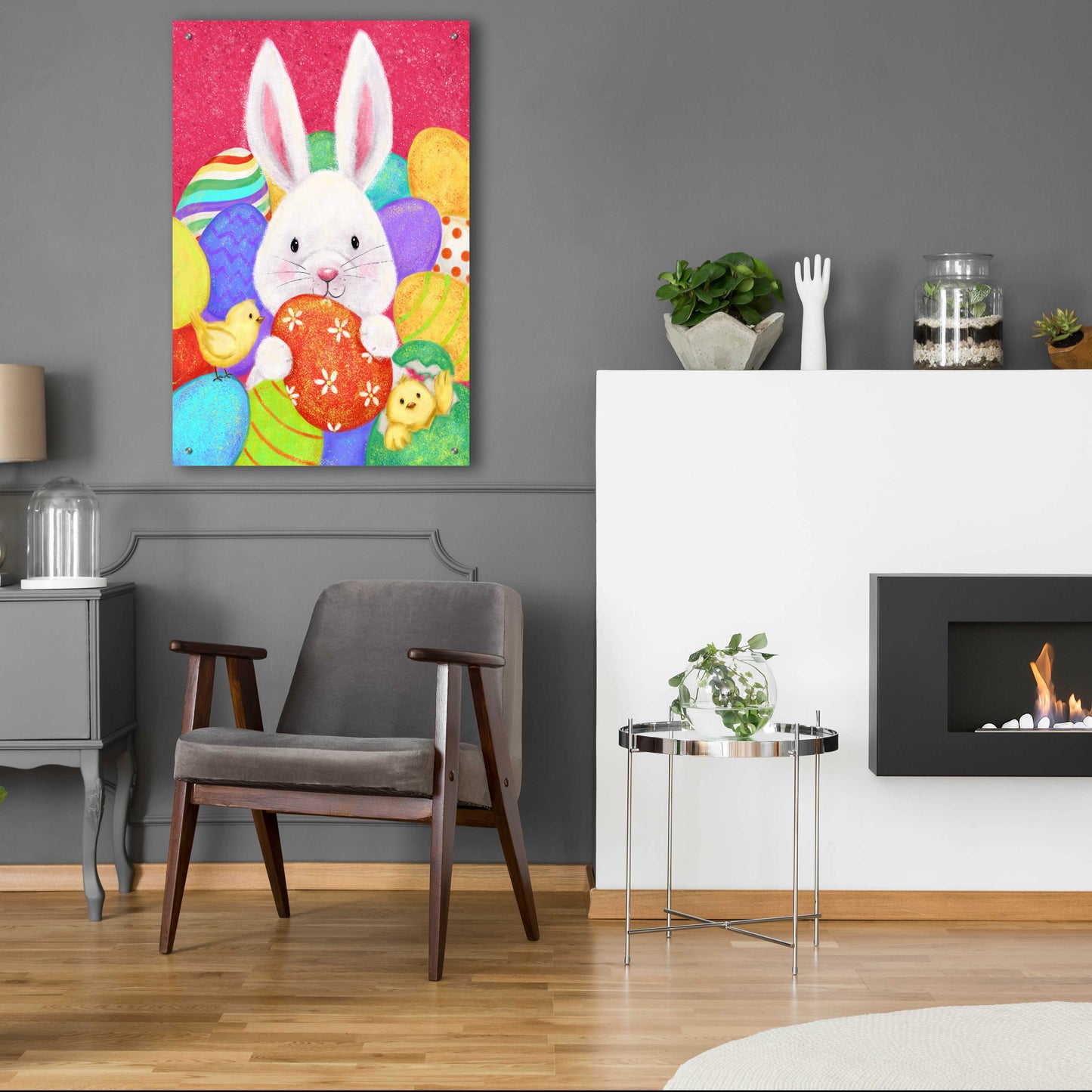 Epic Art 'Easter Rabbit' by Makiko, Acrylic Glass Wall Art,24x36