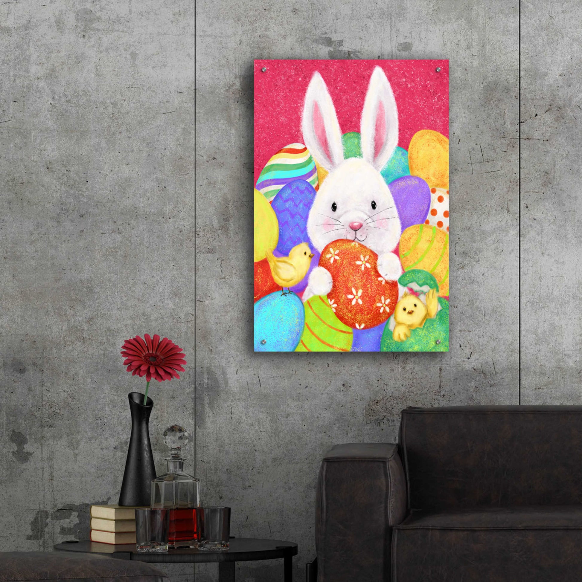 Epic Art 'Easter Rabbit' by Makiko, Acrylic Glass Wall Art,24x36