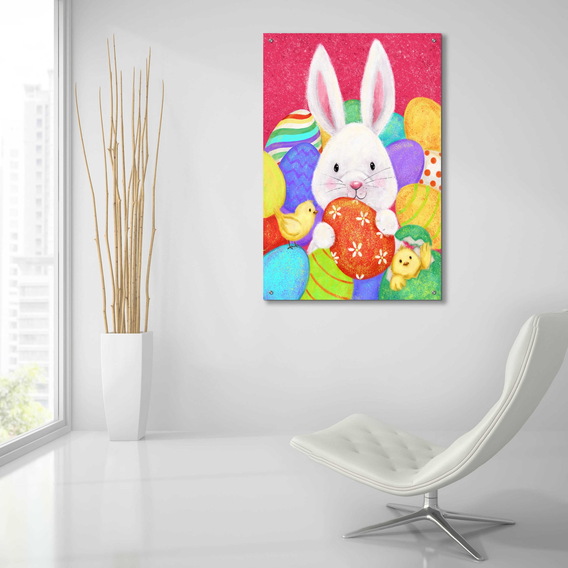 Epic Art 'Easter Rabbit' by Makiko, Acrylic Glass Wall Art,24x36