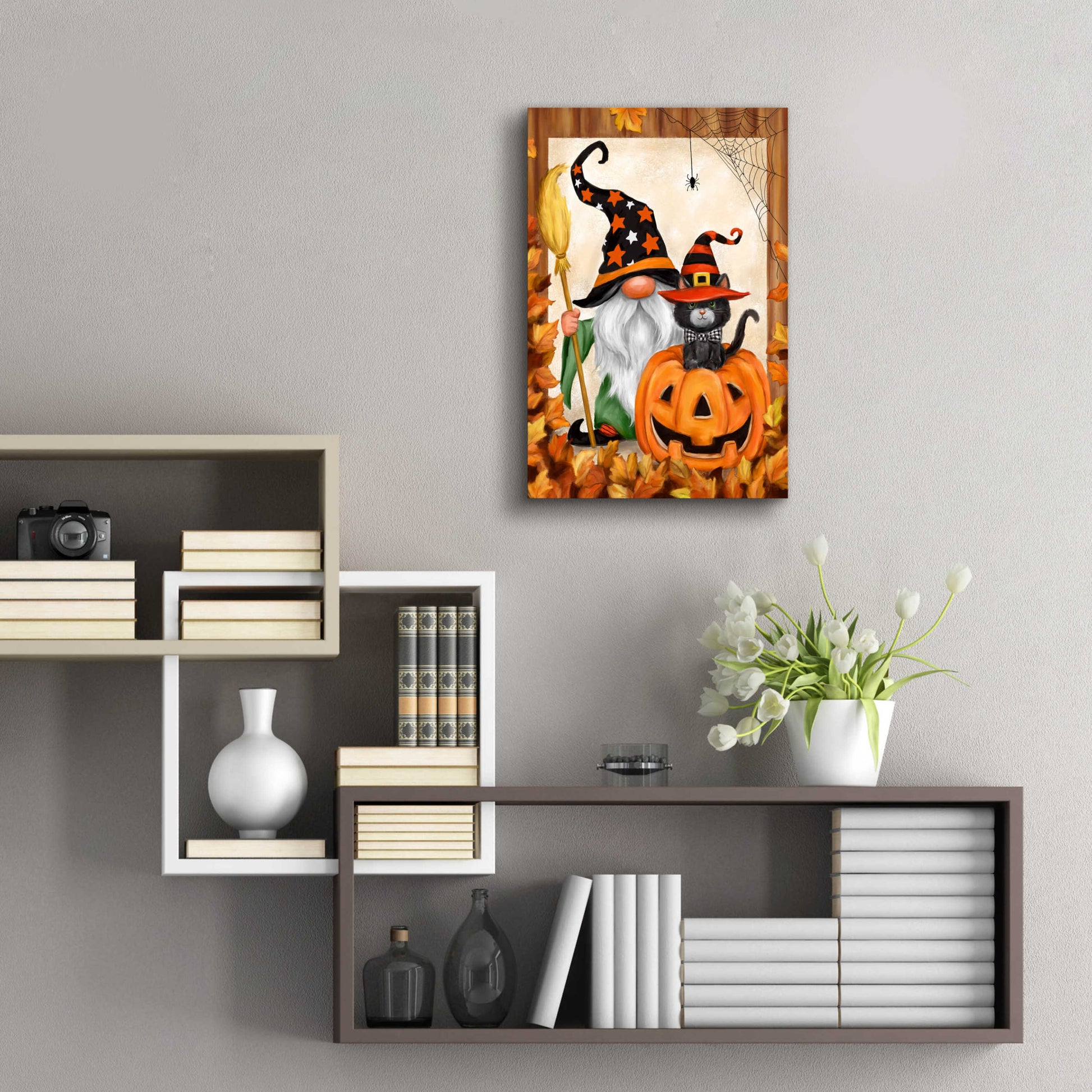 Epic Art 'Halloween Gnome' by Makiko, Acrylic Glass Wall Art,16x24