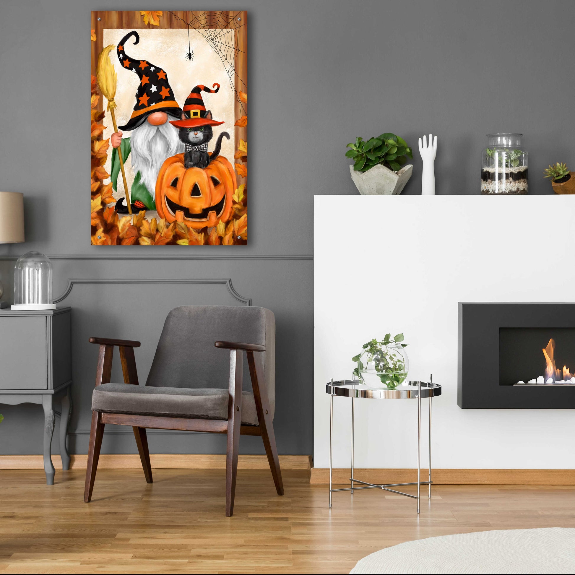 Epic Art 'Halloween Gnome' by Makiko, Acrylic Glass Wall Art,24x36