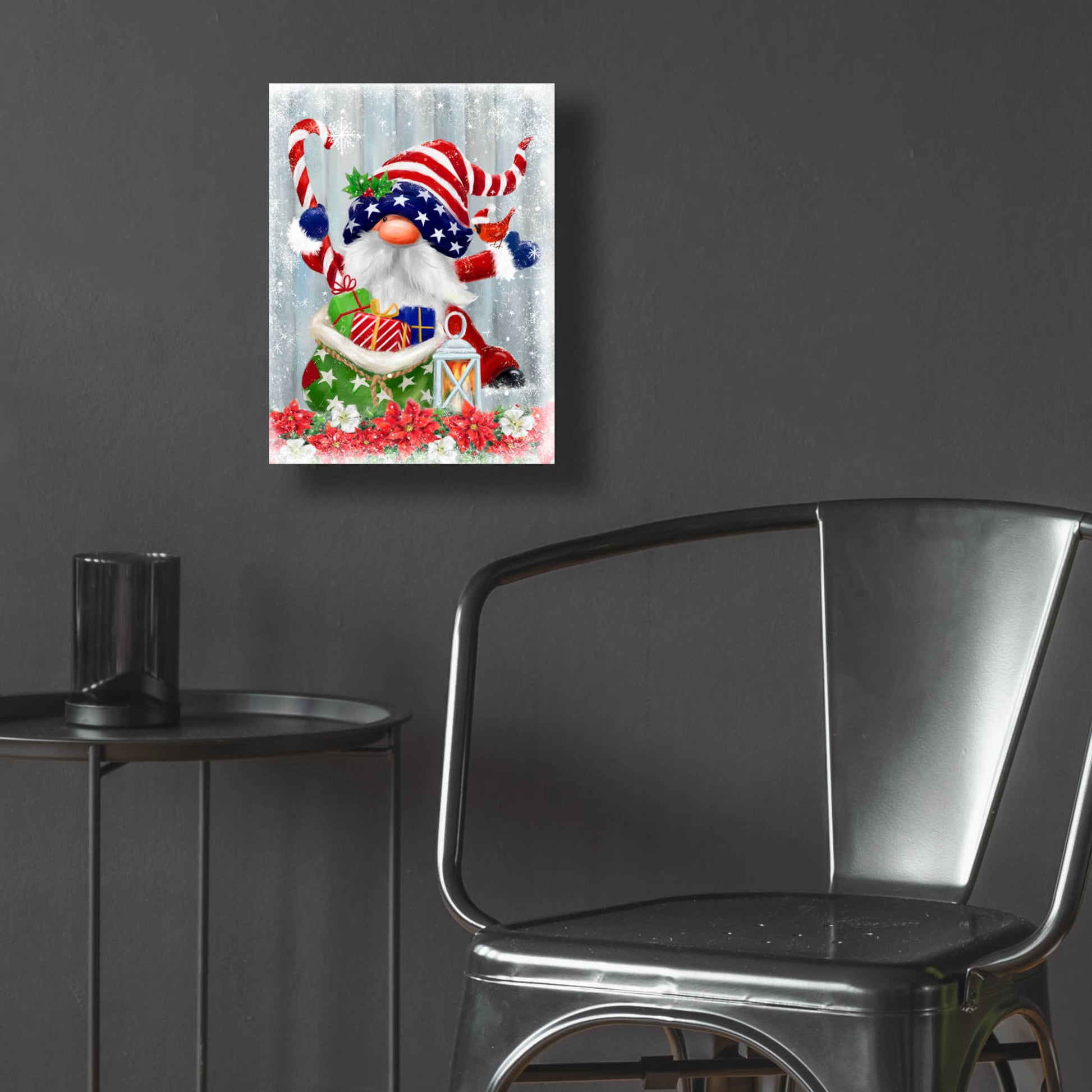 Epic Art 'American Christmas Gnome' by Makiko, Acrylic Glass Wall Art,12x16