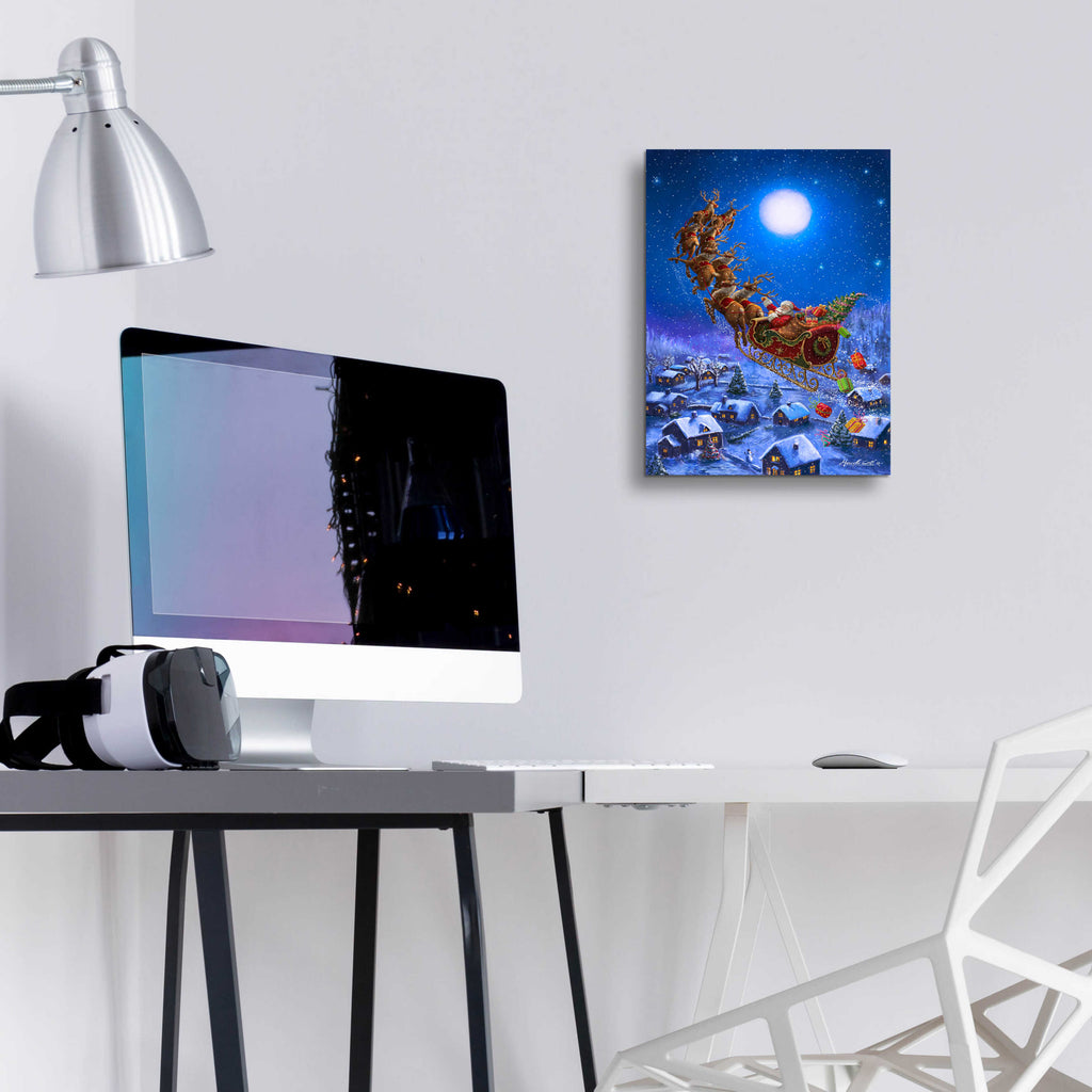 Epic Art 'Santa’s Night Ride' by Ali Corti, Acrylic Glass Wall Art,12x16
